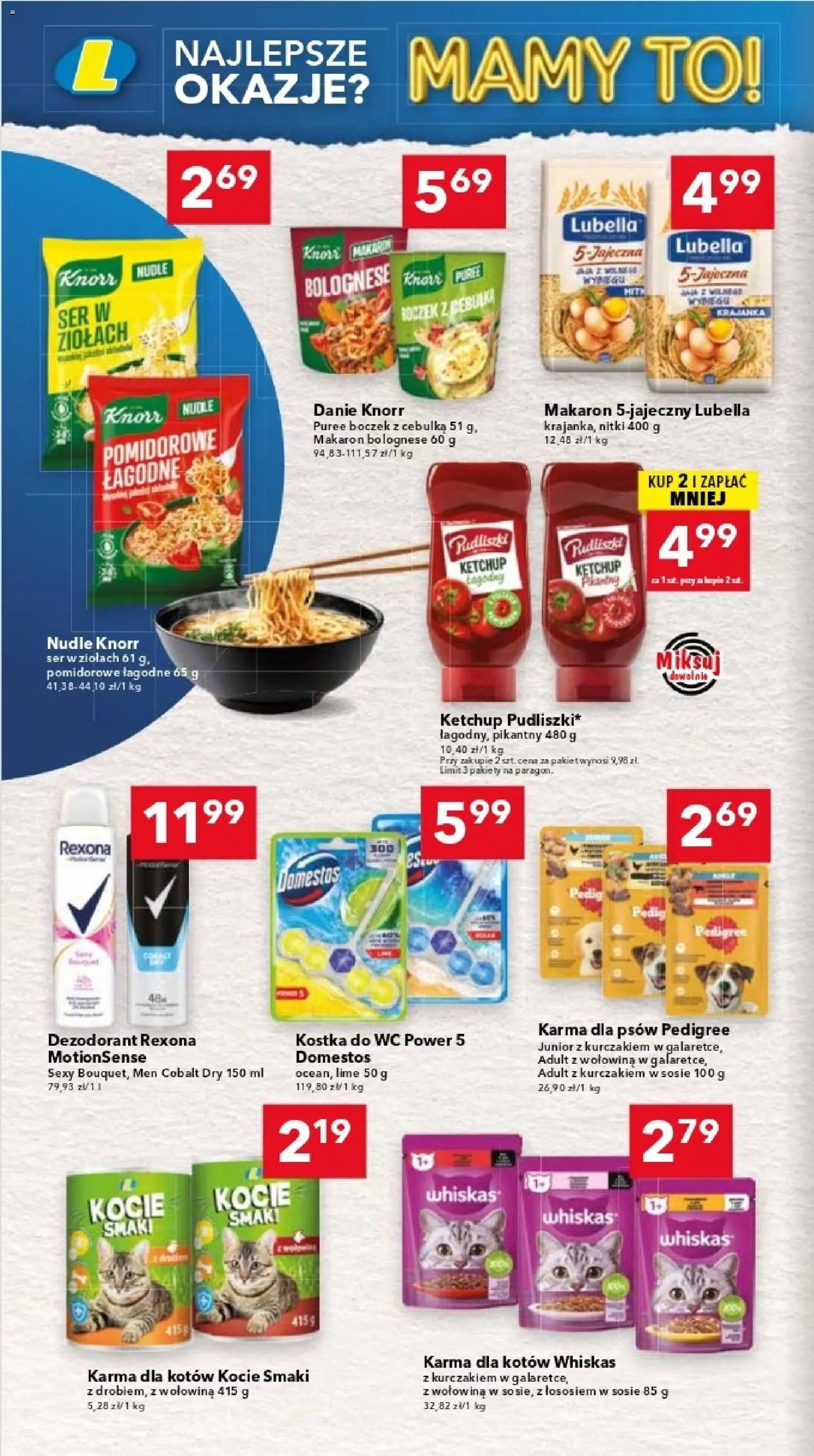 Lewiatan gazetka - Katowice od 07.05.2026 | Strona: 4 | Produkty: Ketchup, Boczek, Karma dla kotów, Makaron