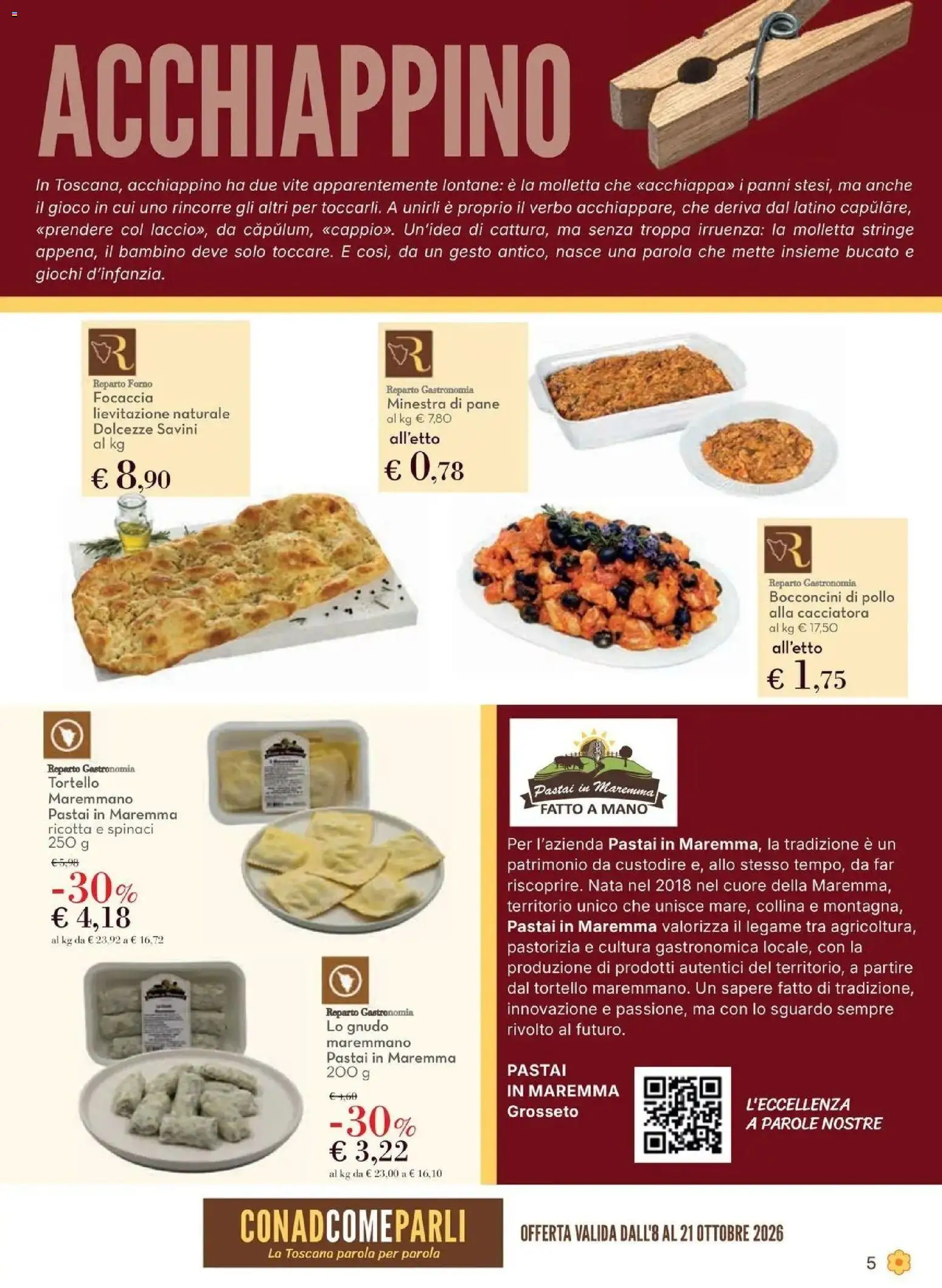 Anteprima volantino Conad dal 08/10/2026 prossima settimana | Pagina: 5 | Prodotti: Focaccia, Spinaci, Gioco, Panni