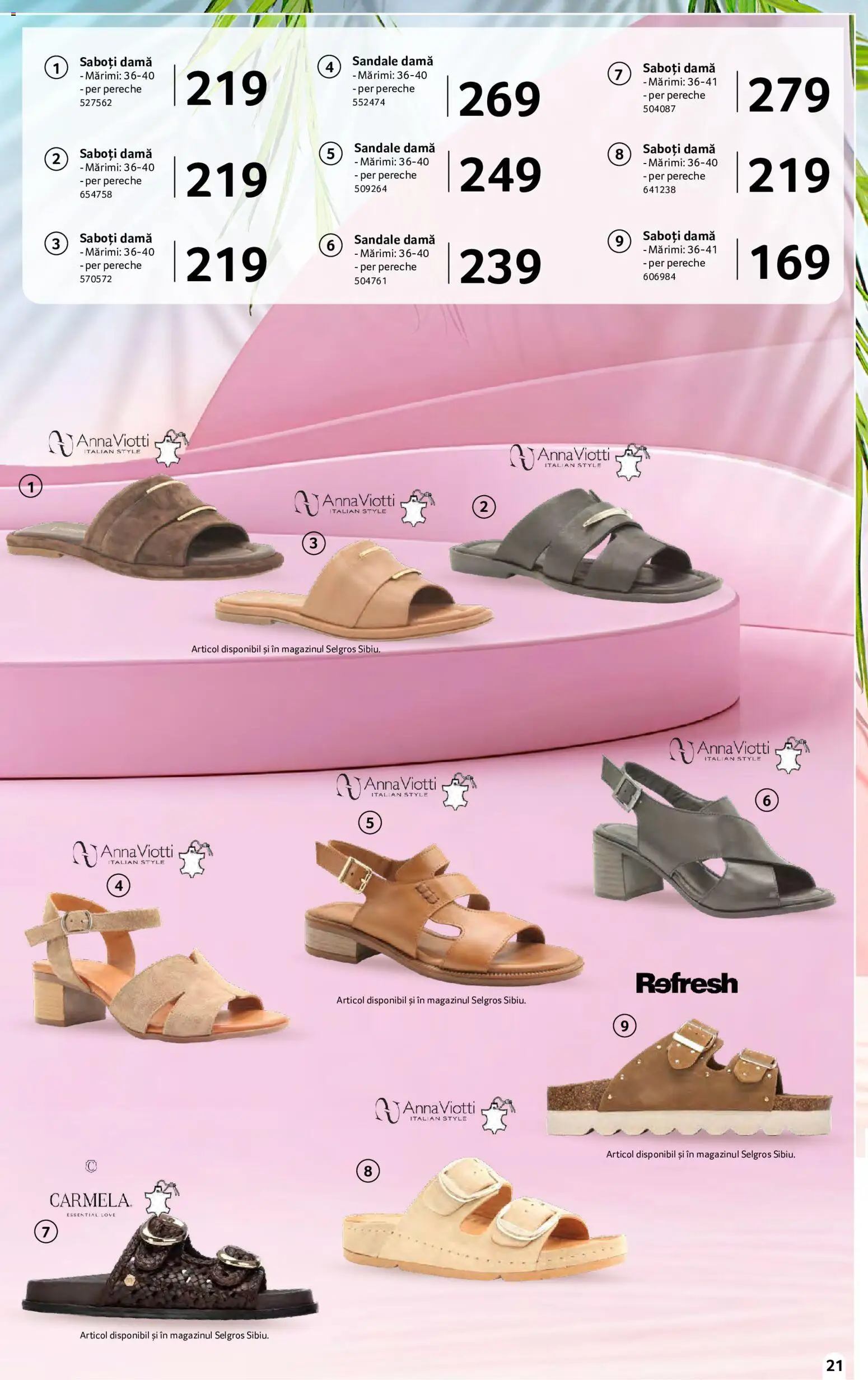 Noul catalog Selgros – valabil de la 15.05.2026 | Pagină: 21 | Produse: Delgeç, Sandale