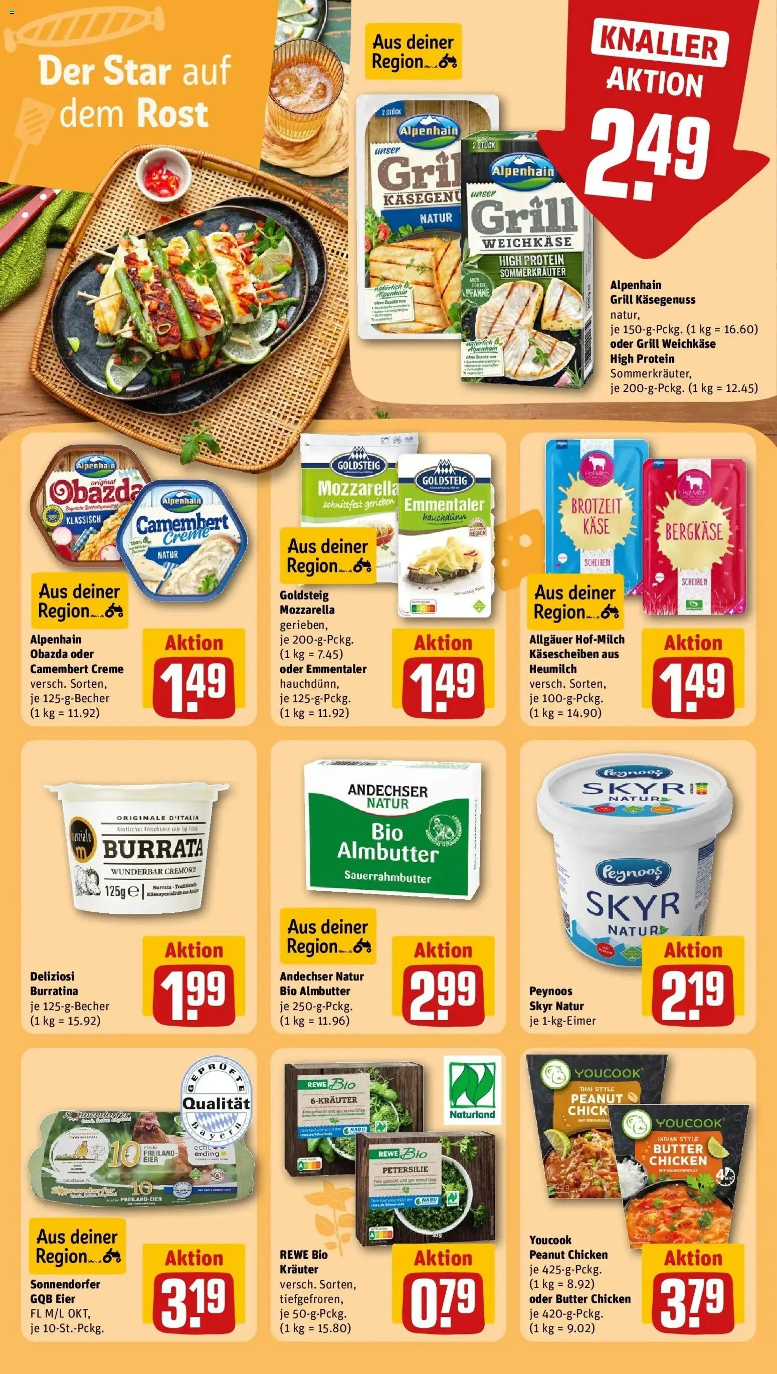 REWE Prospekt ab 17.08.2026 zum Blättern » Angebote | Seite: 19 | Produkte: Grill, Mozzarella, Creme, Burrata