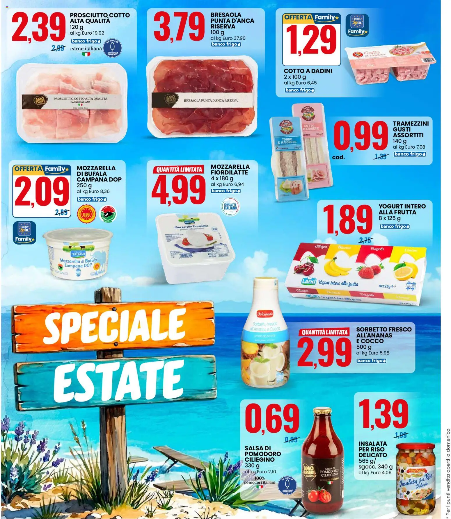 Volantino Eurospin del 02/07/2026 | Pagina: 2 | Prodotti: Bresaola, Sorbetto, Frutta, Prosciutto