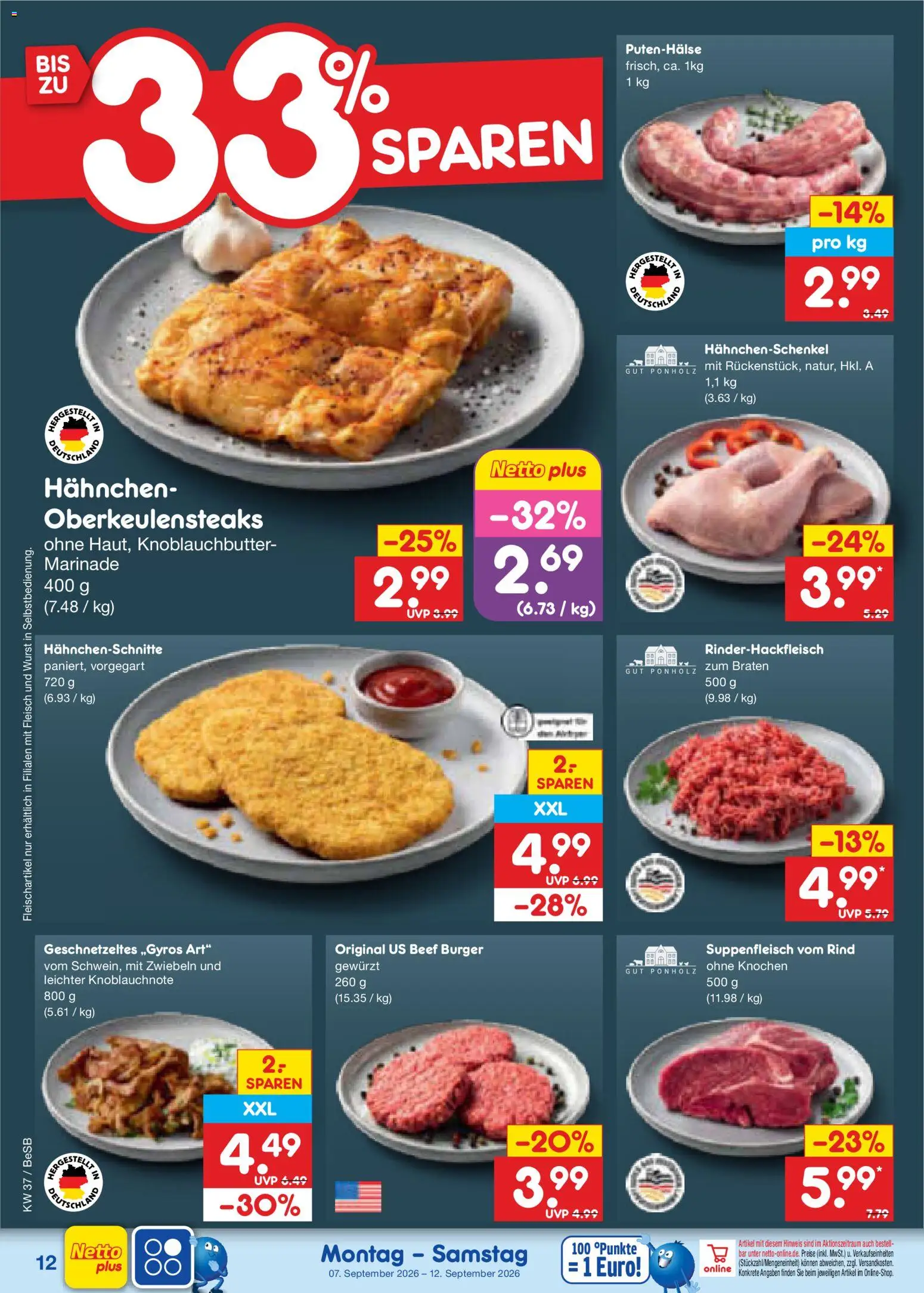 Netto Marken-Discount Prospekt – gültig ab 07.09.2026 | Seite: 18 | Produkte: Hahnchen, Hahnchenschenkel, Zwiebeln, Suppenfleisch