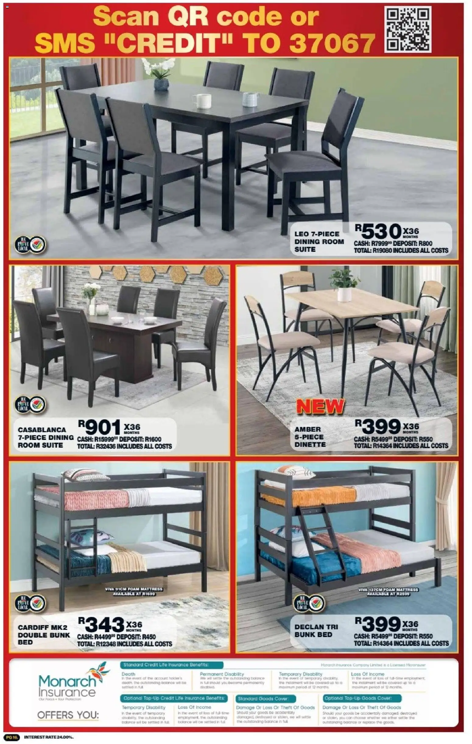 New Lewis Stores catalogue – valid from 05/10/2026 | Page: 16 | Products: Cover, Dining room suite, Double bunk, Foam