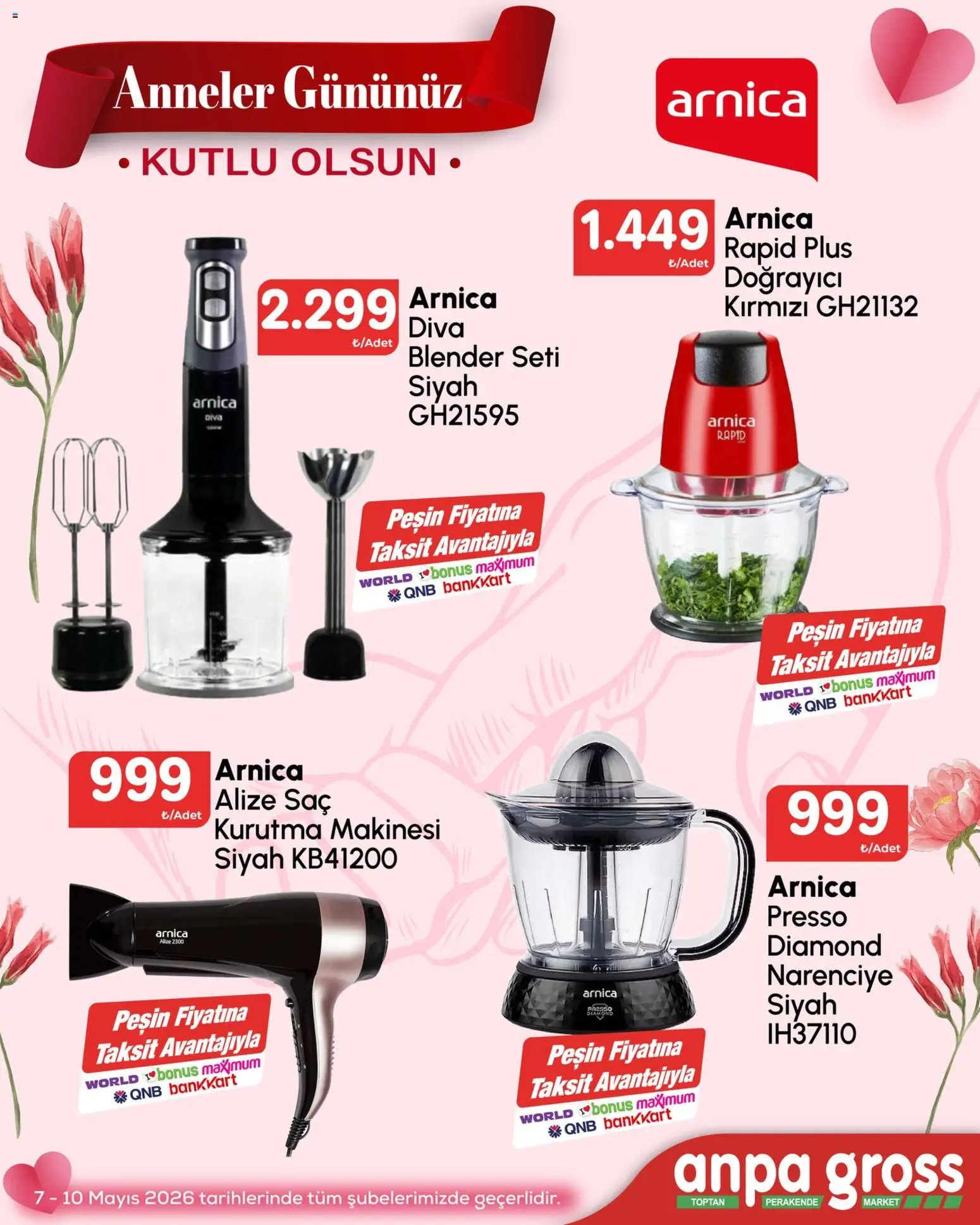 Anpa Gross - Anneler Gününüz - 07.05.2026 tarihinden itibaren geçerlidir | Sayfa: 2 | Ürünler: Blender, Kurutma makinesi