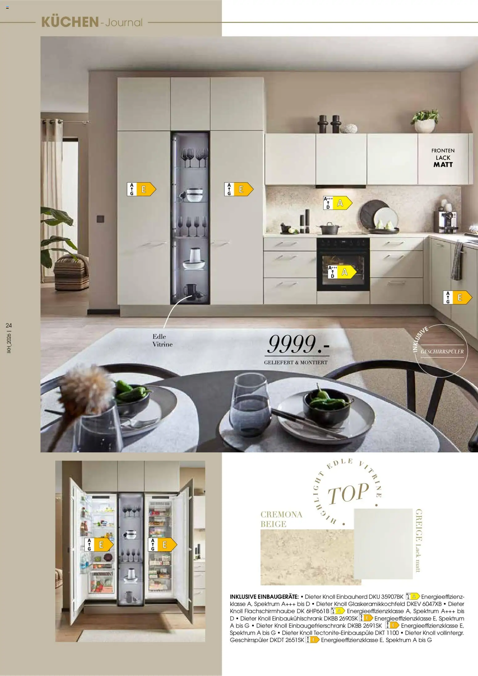 Zurbrüggen Küchen Journal – gültig ab 27.05.2026 | Seite: 24 | Produkte: Geschirrspüler, Vitrine