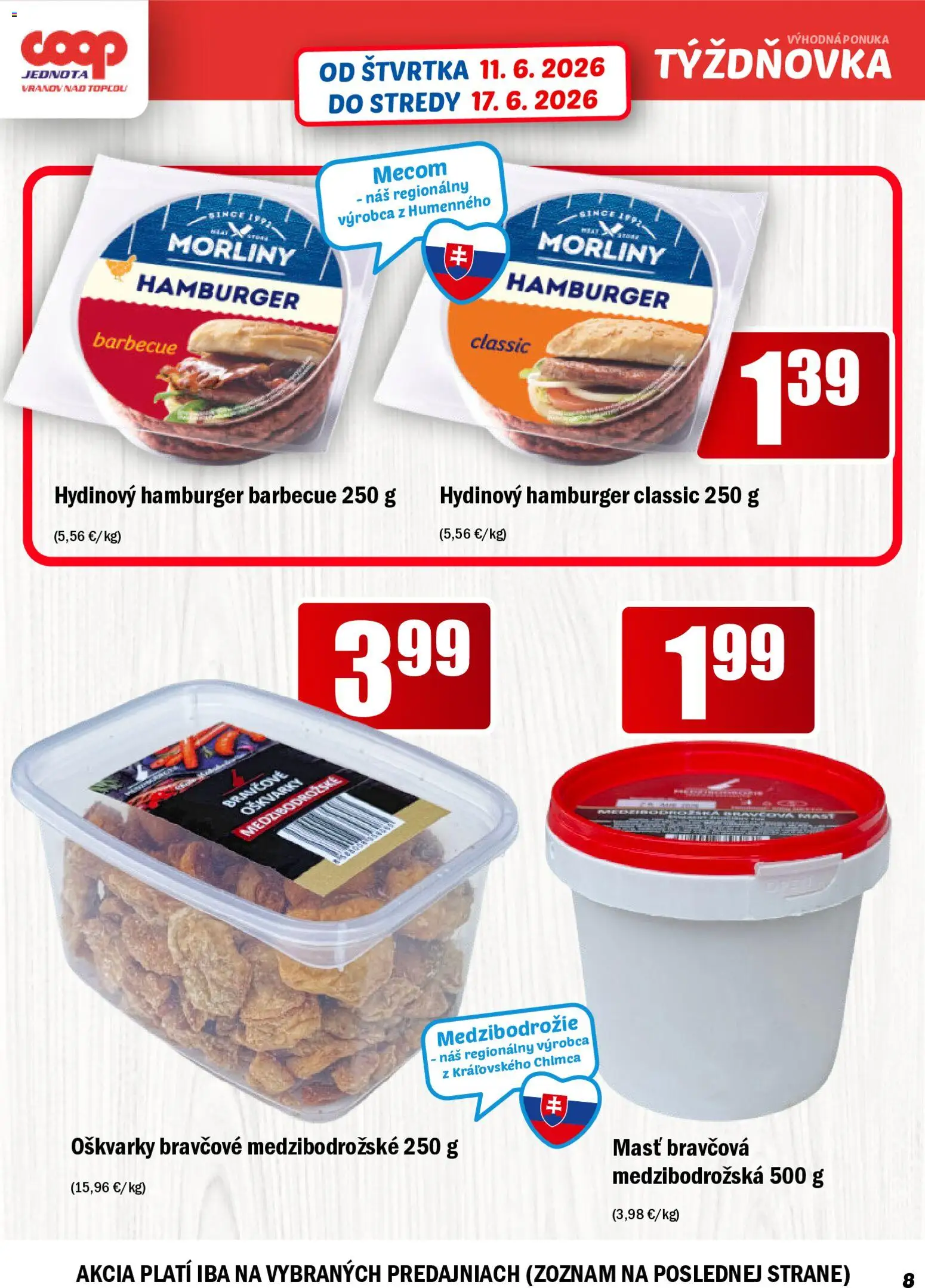 Nové COOP Jednota akcie – leták je platný od 11.06.2026 | Strana: 8
