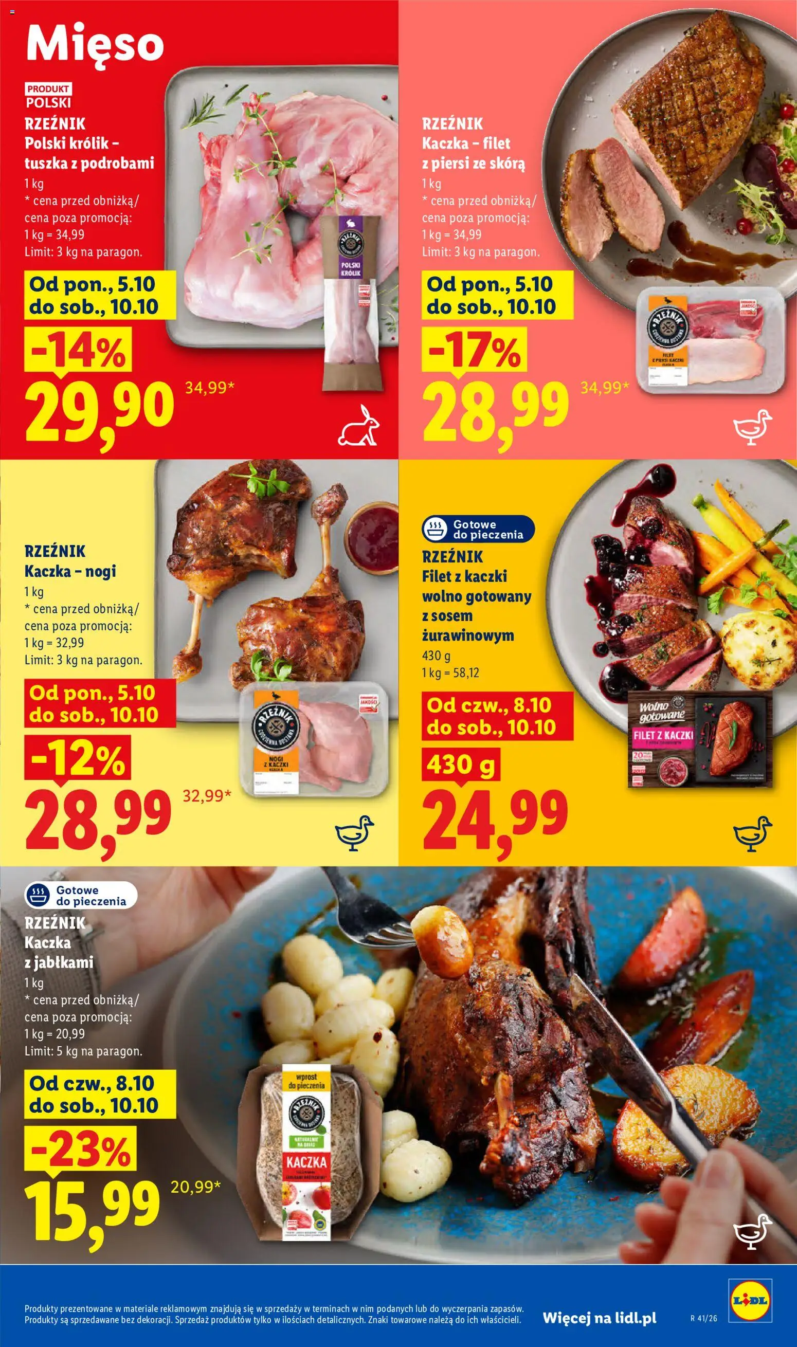Lidl gazetka od 08.10.2026 | Strona: 53 | Produkty: Piersi, Mięso, Kaczka z jabłkami, Filet z kaczki