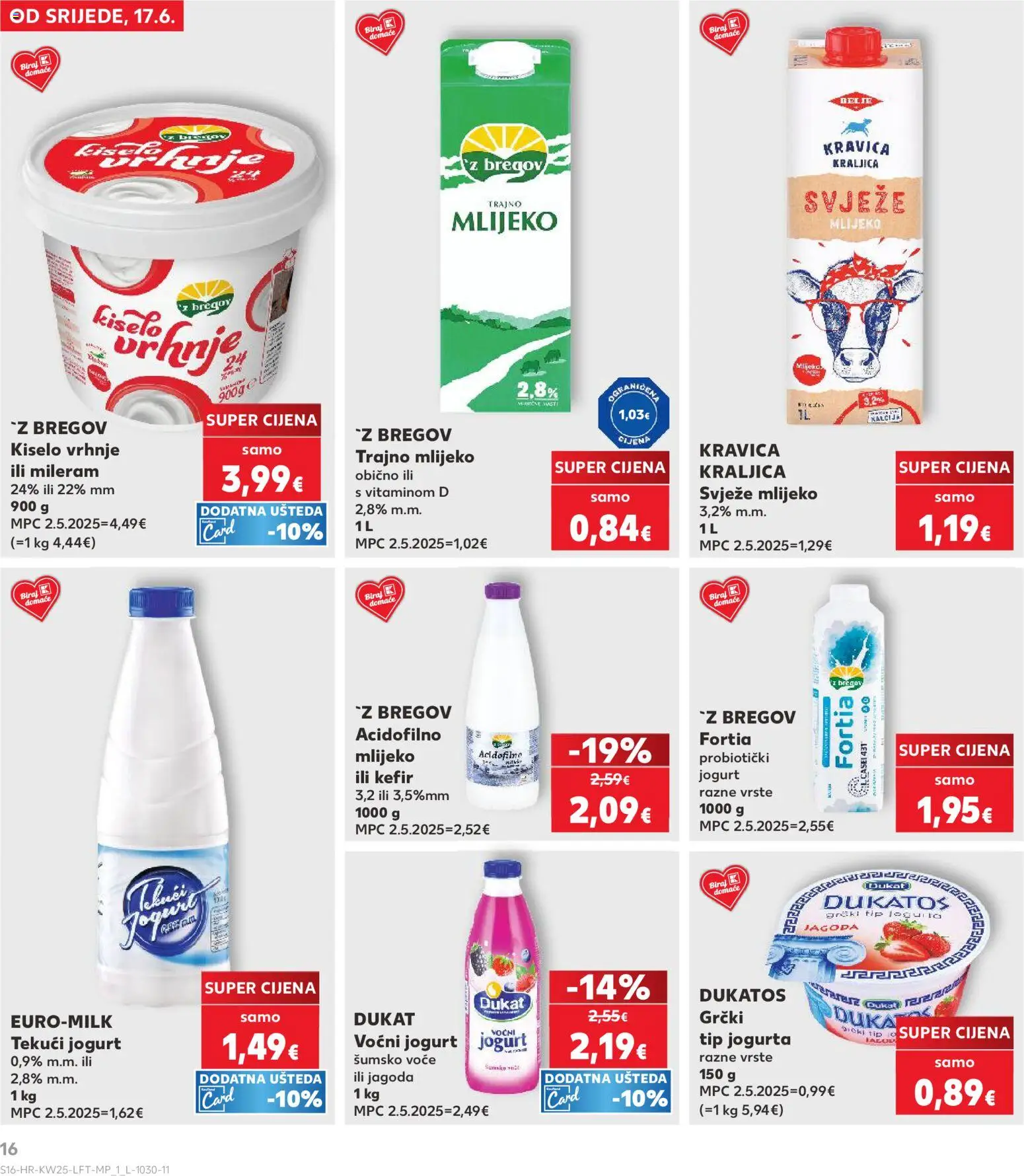 Kaufland katalog | vrijedi od 17.06.2026 | Stranica: 16 | Proizvodi: Šumsko voće, Jogurt, Kefir, Mileram