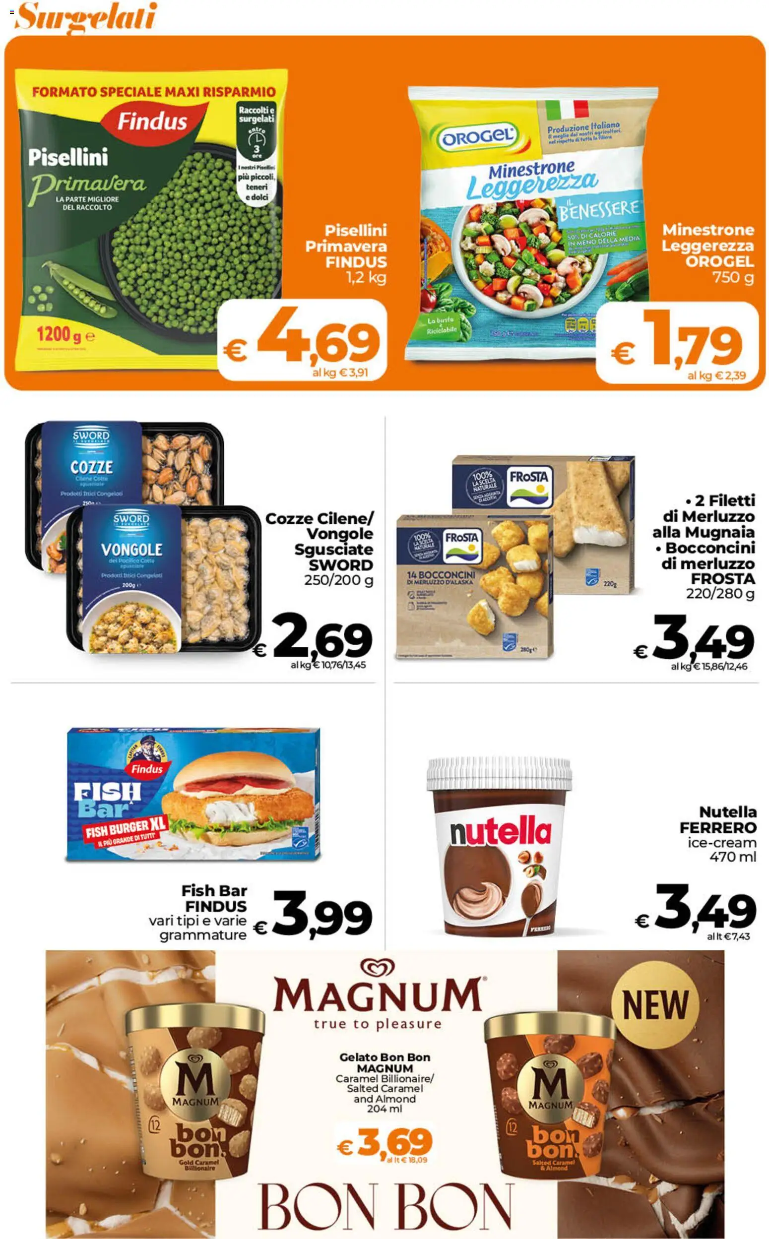 Volantino Ipercoop del 23/10/2026 | Pagina: 25 | Prodotti: Minestrone, Merluzzo, Vongole, Gelato