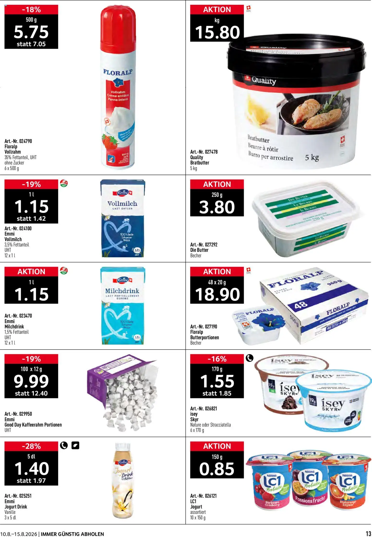 Prodega aktionen – gültig ab 10.08.2026 | Seite: 13 | Produkte: Butter, Zucker, Creme