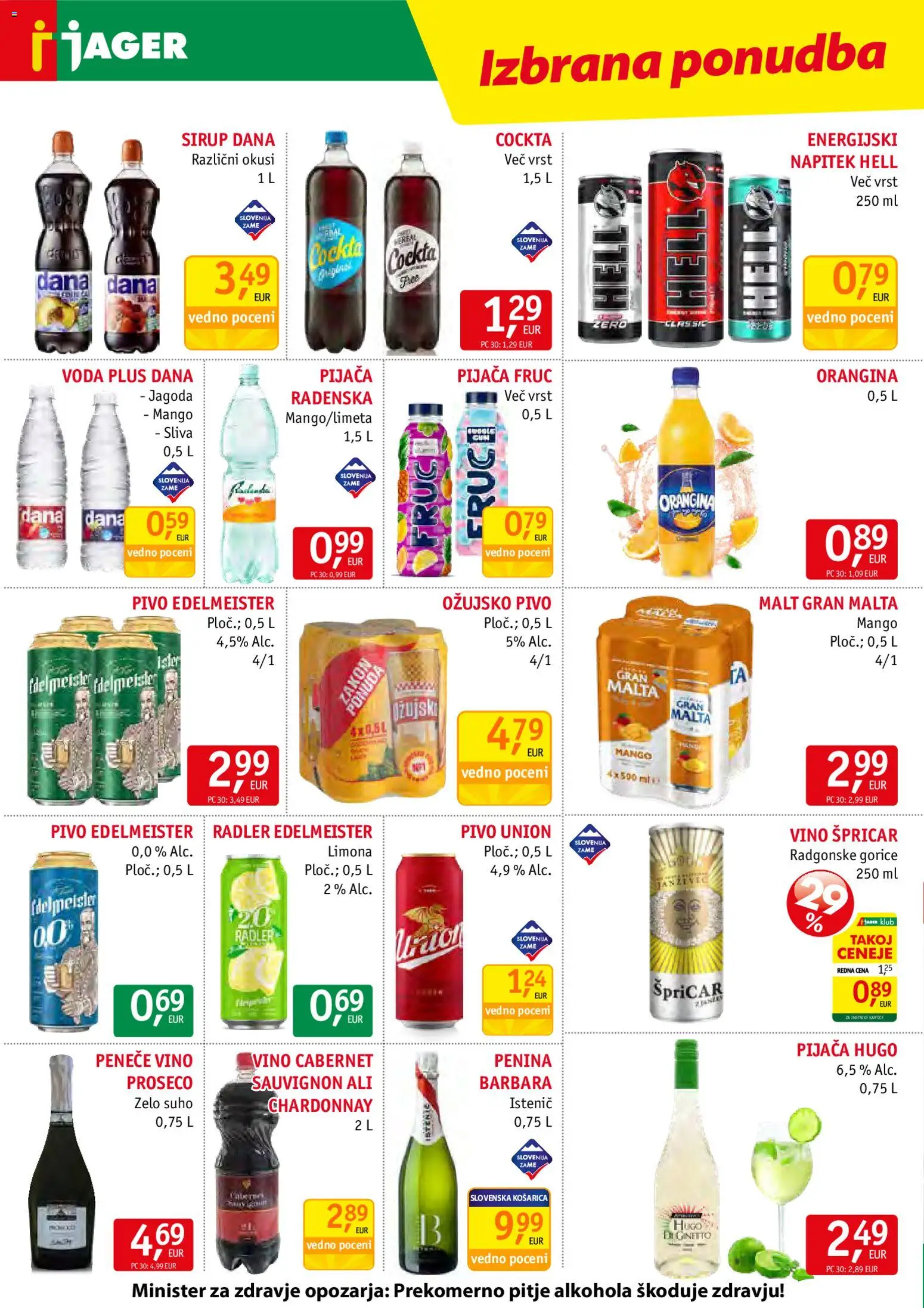 Novi Jager katalog ponudbe – veljaven od 05.08.2026 | Stran: 12 | Izdelki: Radler, Vino, Pivo, Limona