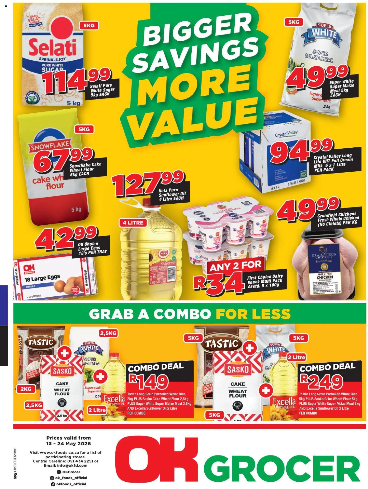 New OK Foods catalogue – valid from 13.05.2026 | Page: 1 | Products: Tray, Milk, Rice, Sugar