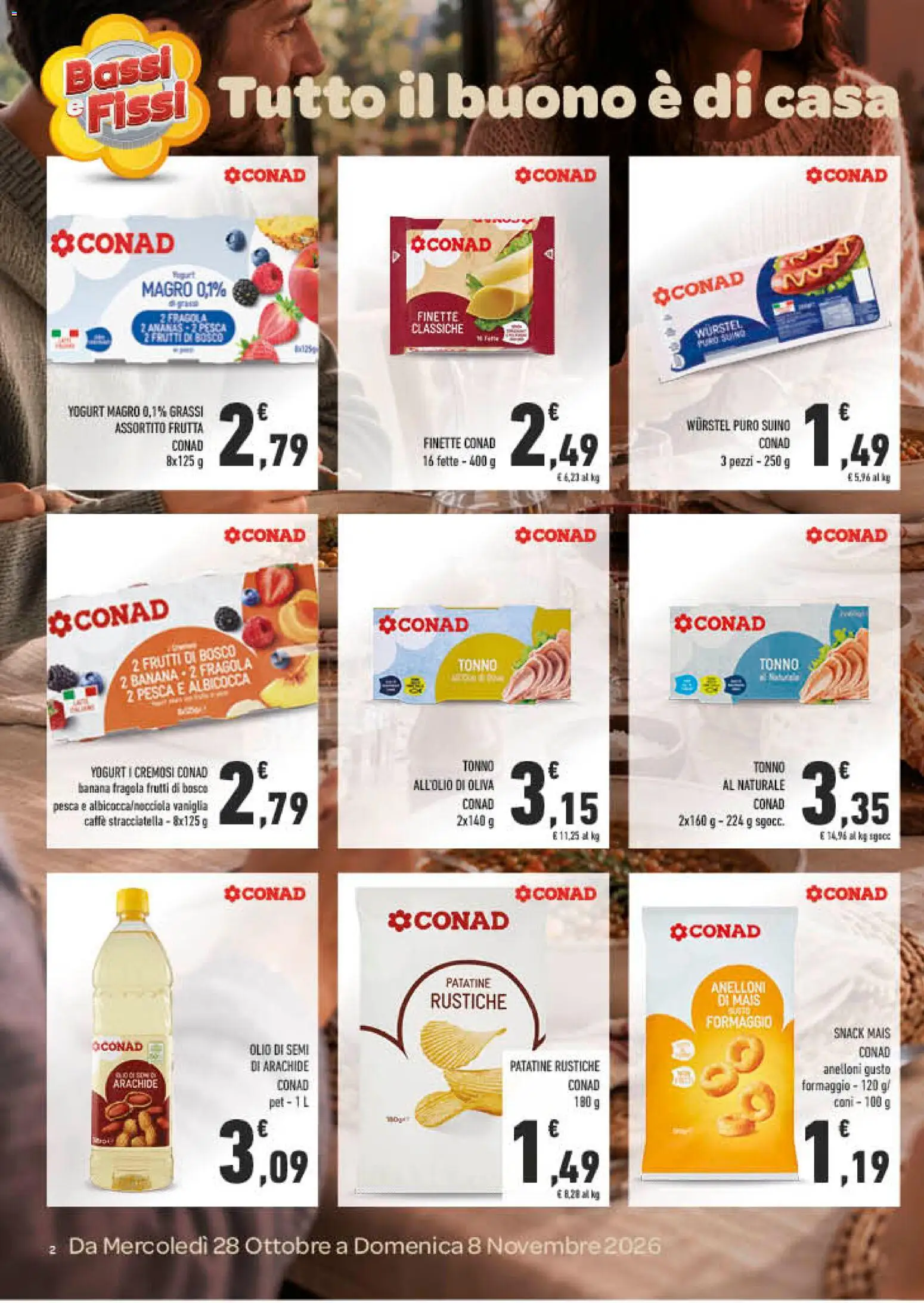 Volantino Conad del 28/10/2026 | Pagina: 2 | Prodotti: Vaniglia, Yogurt, Formaggio, Mais