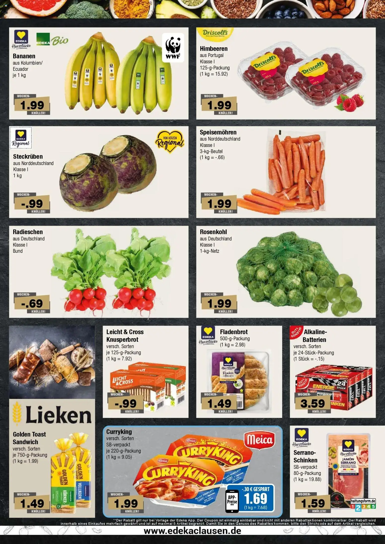 Edeka Prospekt Hamburg (ab 28.09.2026) » Angebote Online | Seite: 2 | Produkte: Toast, Bananen, Brot, Schinken