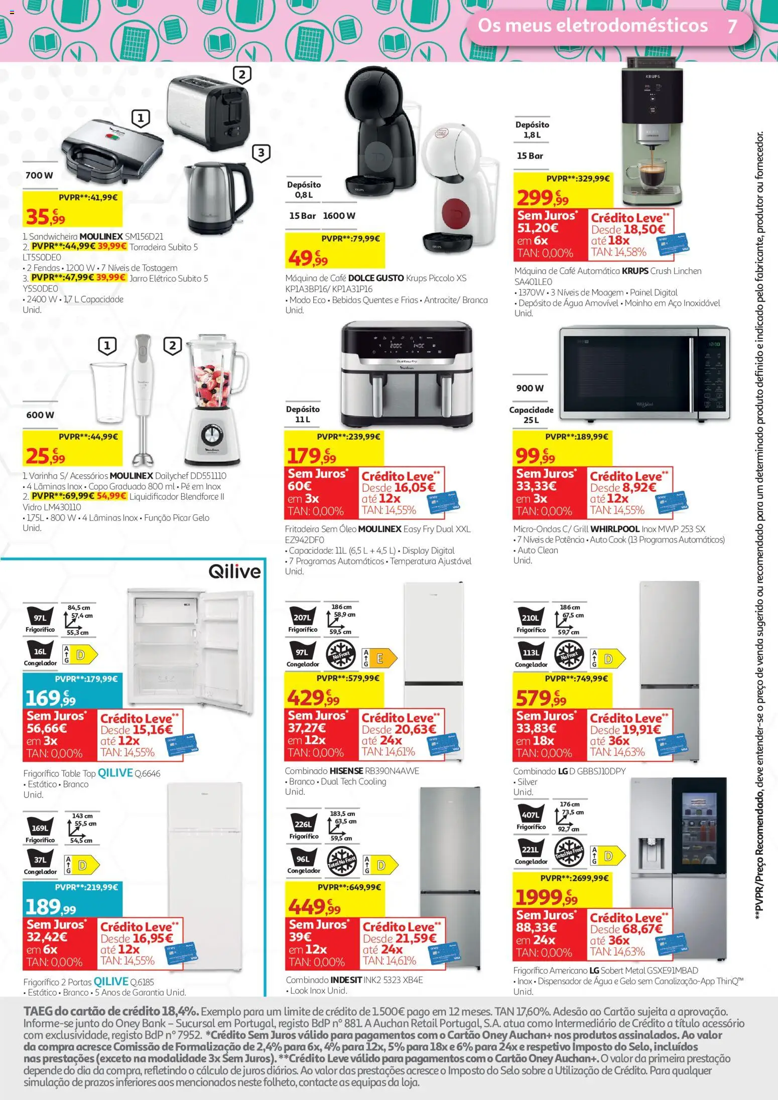 Auchan - Tecno Escolar │ válido de 04/09/2026 | Página: 7 | Produtos: Fritadeira, Bebidas, Liquidificador, Dolce gusto