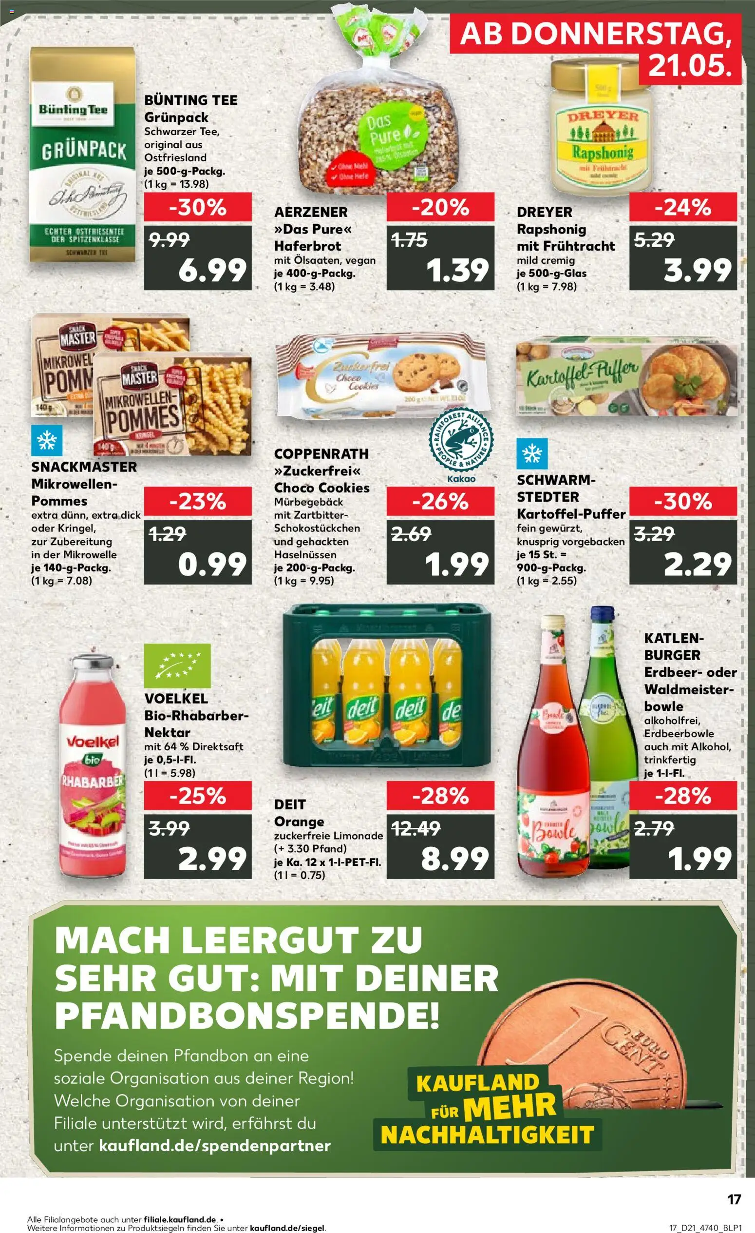 Kaufland Prospekt Hannover	 – gültig ab 21.05.2026 | Seite: 17 | Produkte: Mikrowelle, Burger, Rhabarber, Tee