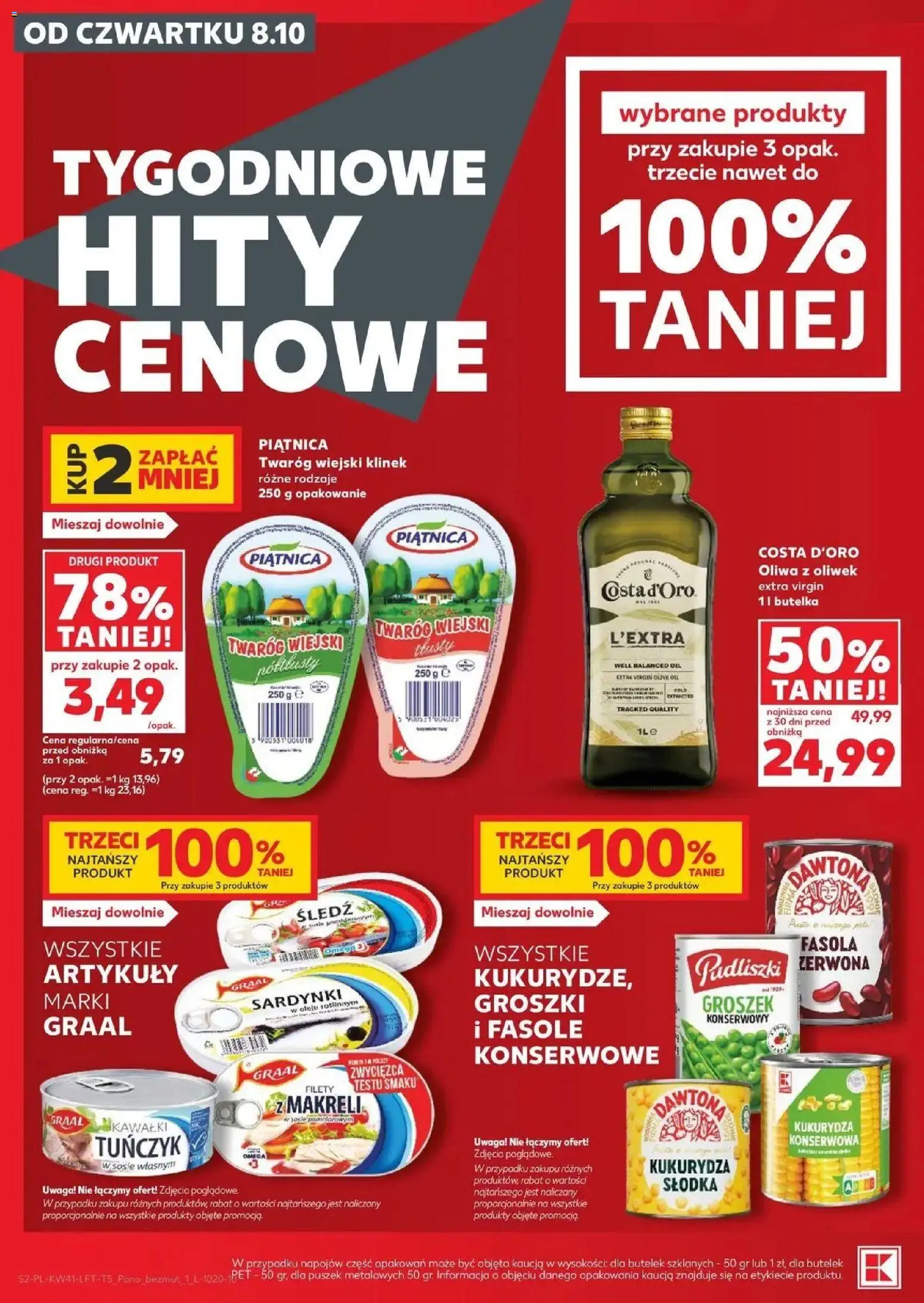 Kaufland aktualna gazetka od 08.10.2026 - od jutra PDF | Strona: 2 | Produkty: Groszek, Oliwa z oliwek extra virgin, Piątnica, Groszek konserwowy