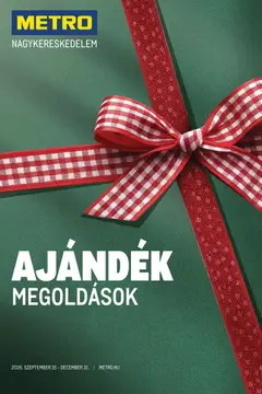 Metro Ajándék megoldások 2026/09-12 - amely érvényes a következő dátumtól: 2026.09.15.