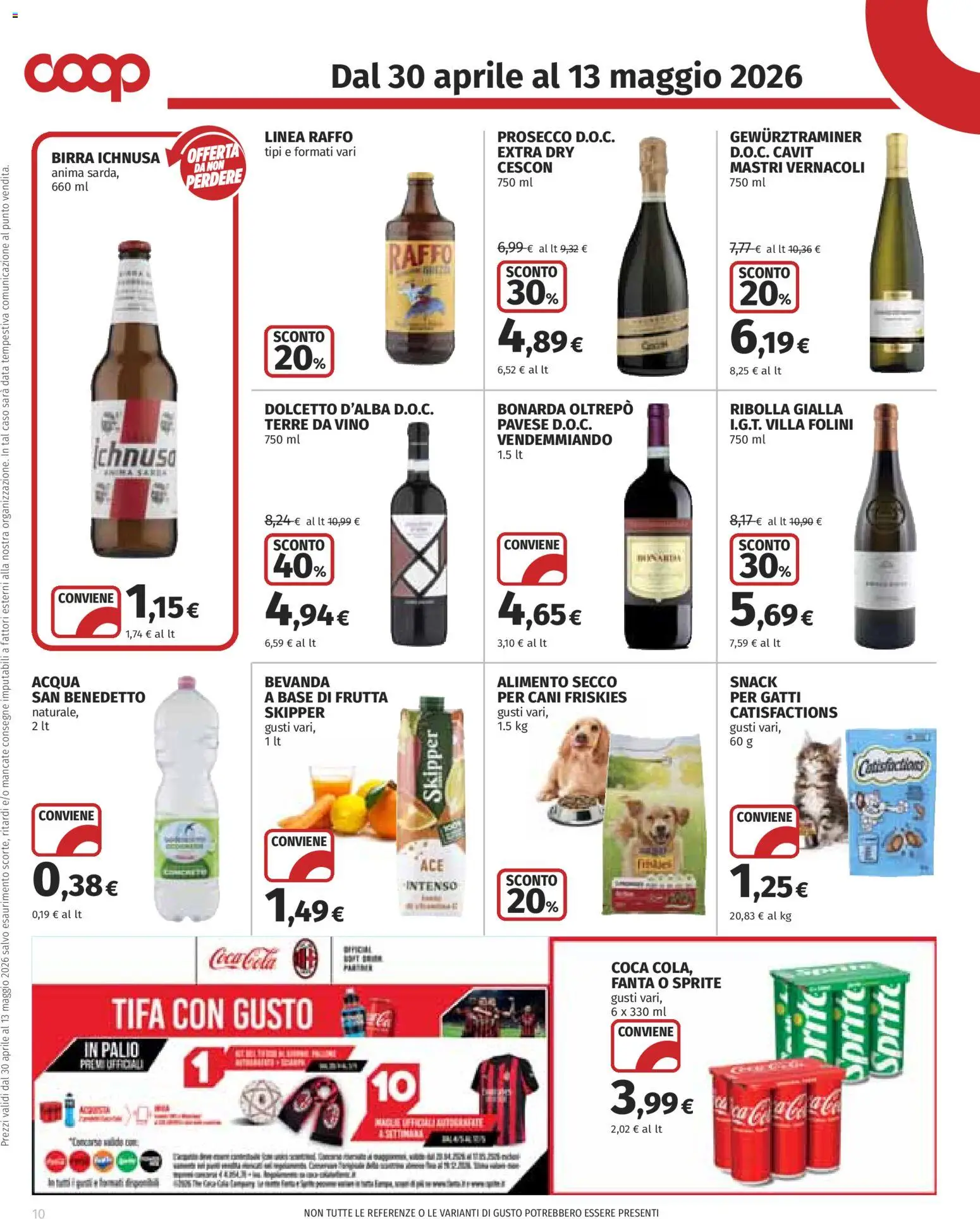 Volantino COOP del 30.04.2026 | Pagina: 10 | Prodotti: Birra, Acqua, Frutta, Fanta
