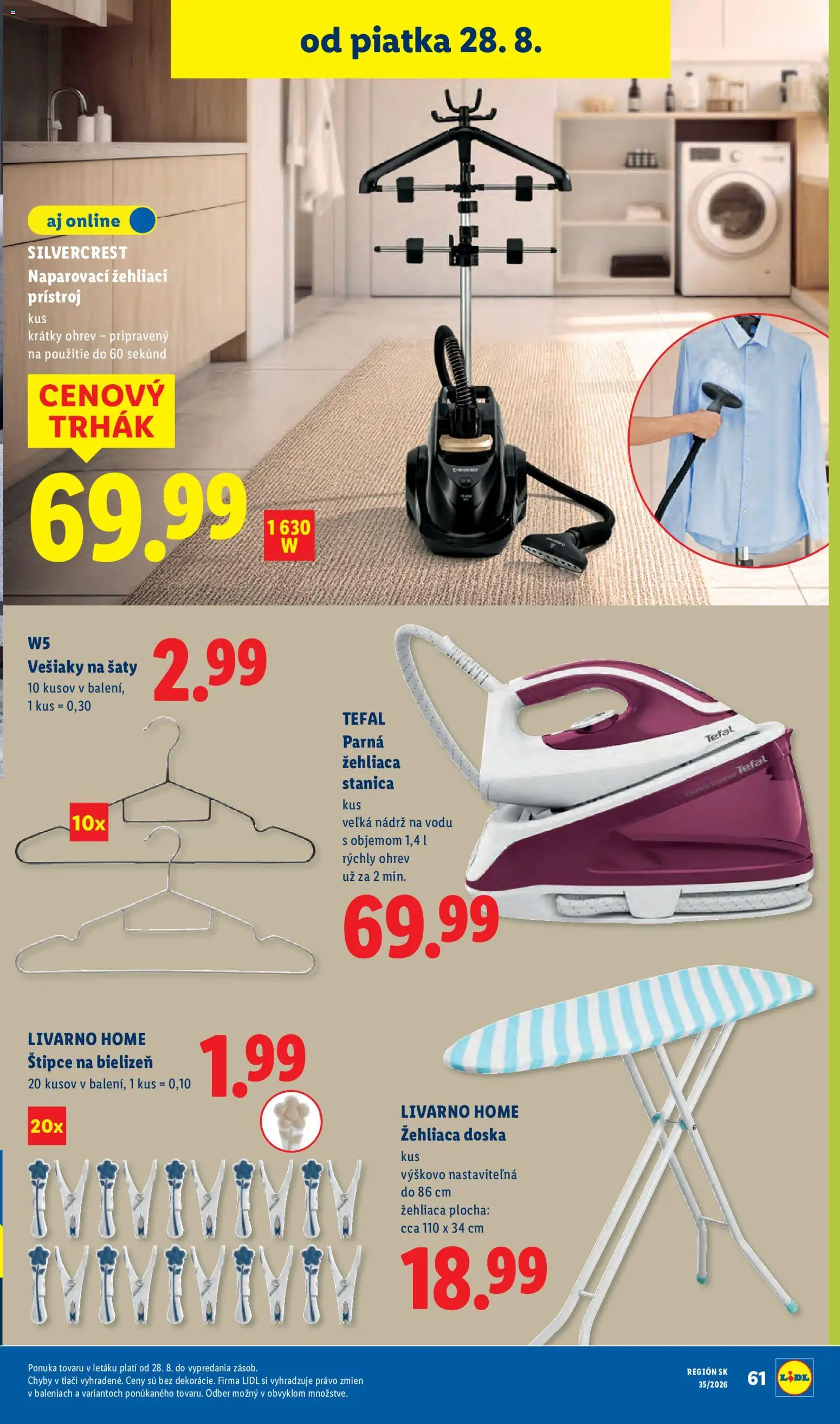 Nové Lidl akcie – leták je platný od 24.08.2026 | Strana: 91 | Produkty: Vešiaky, Tefal, Šaty