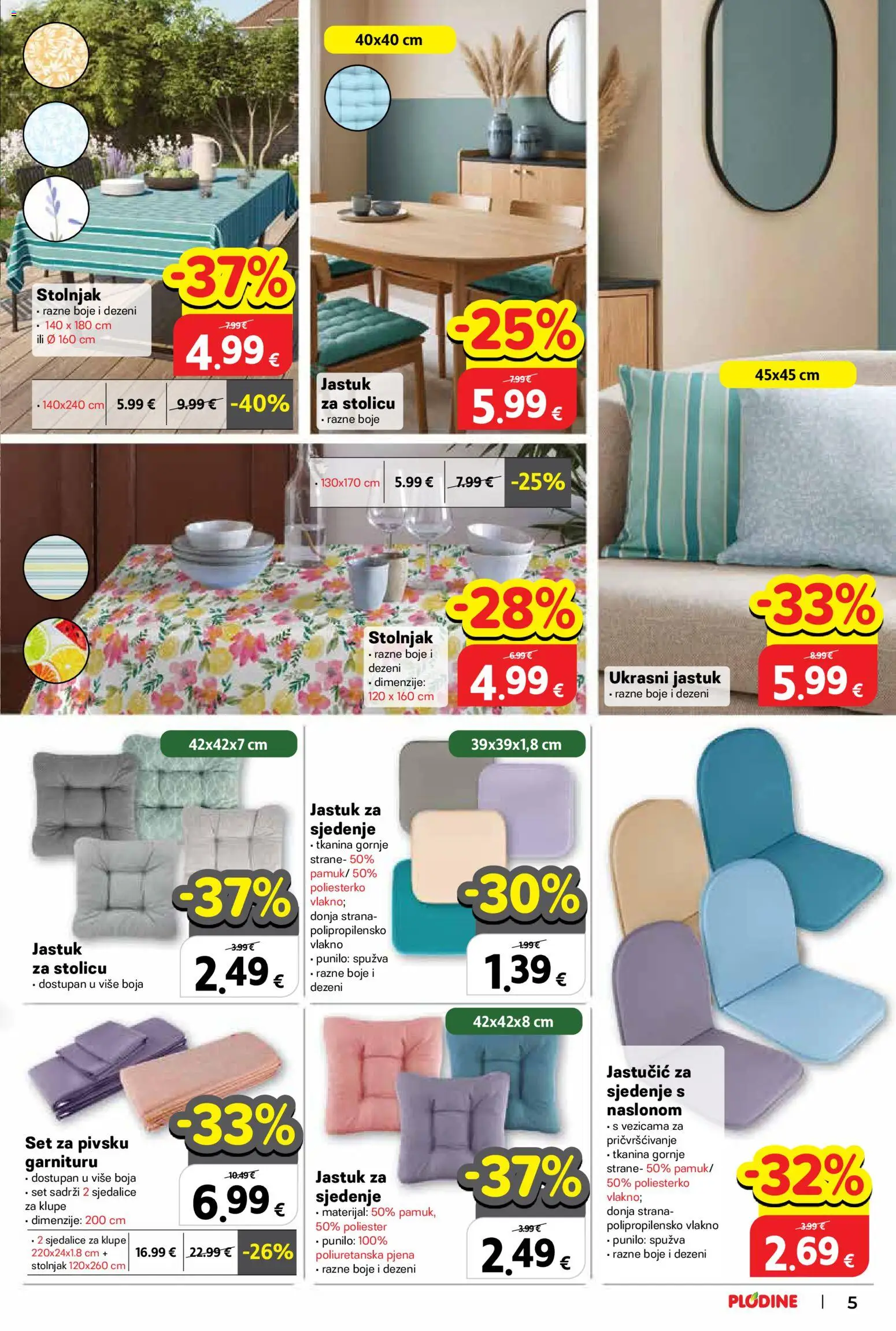 Plodine katalog | vrijedi od 11.03.2026 | Stranica: 5 | Proizvodi: Jastuk, Spužva, Stolnjak