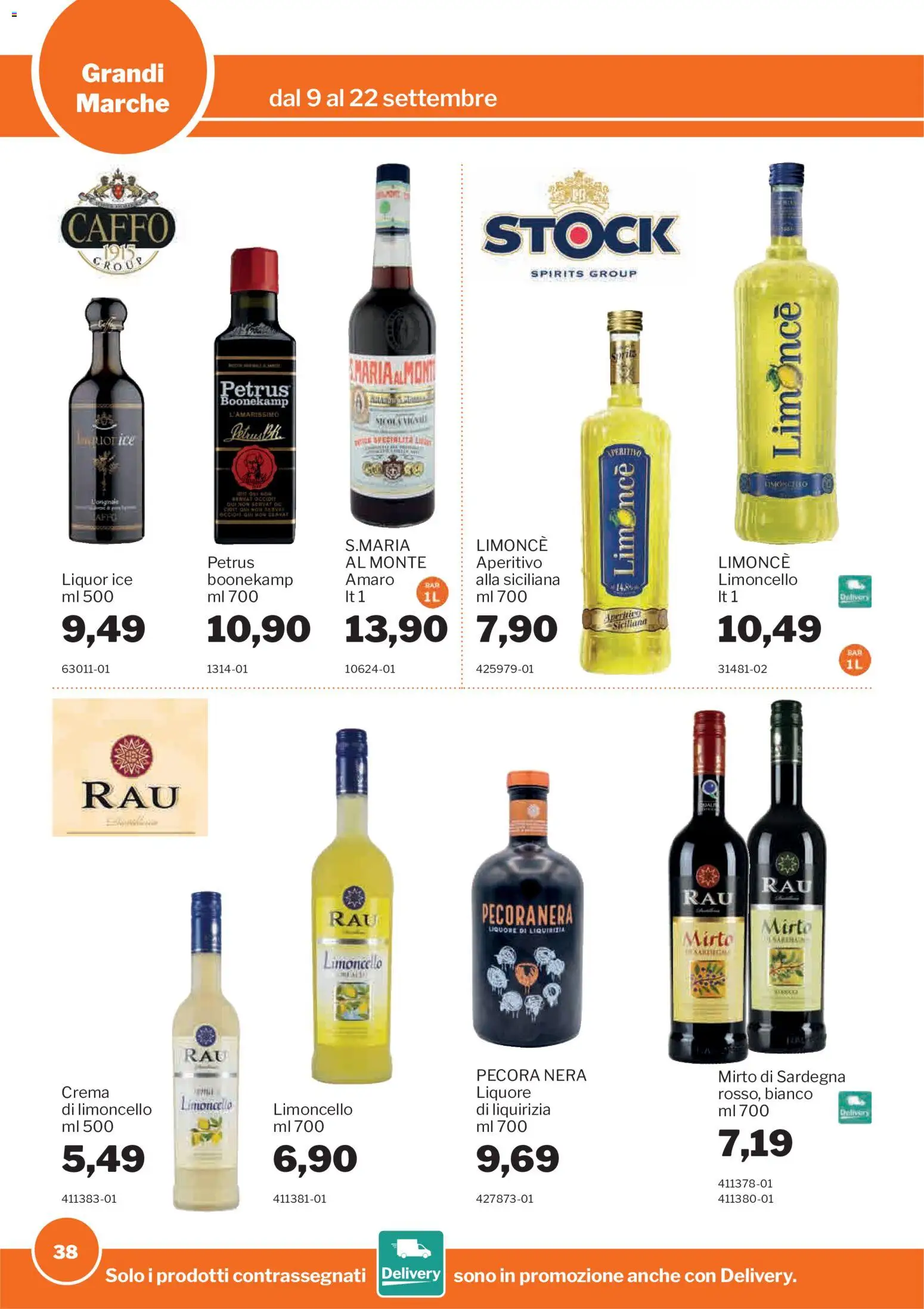 Volantino Sogegross del 09/09/2026 | Pagina: 38 | Prodotti: Crema, Limoncello, Liquore, Aperitivo
