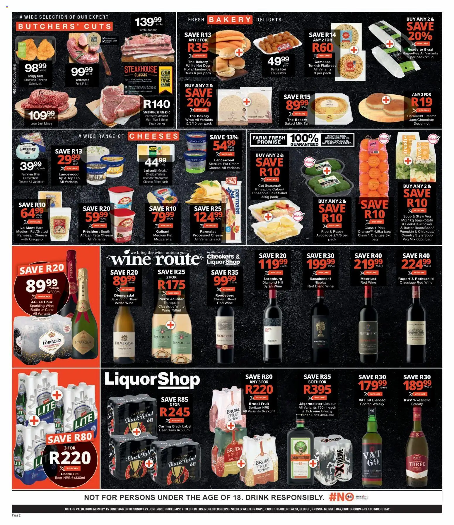 New Checkers catalogue – valid from 15.06.2026 | Page: 2 | Products: Bakery, Buns, Milk, Butter