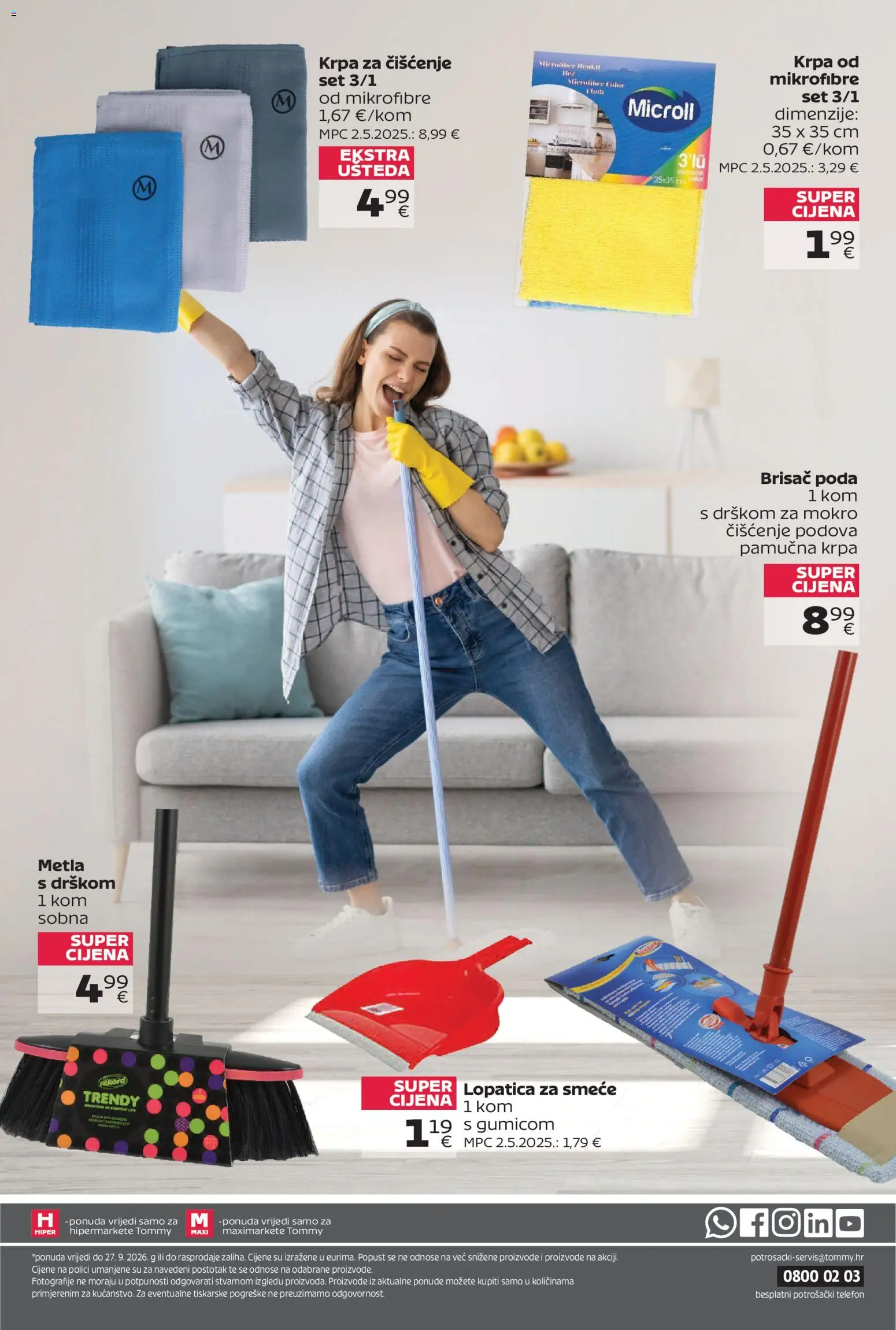 Tommy katalog | vrijedi od 14.09.2026 | Stranica: 14 | Proizvodi: Krpa, Metla, Lopatica, Telefon