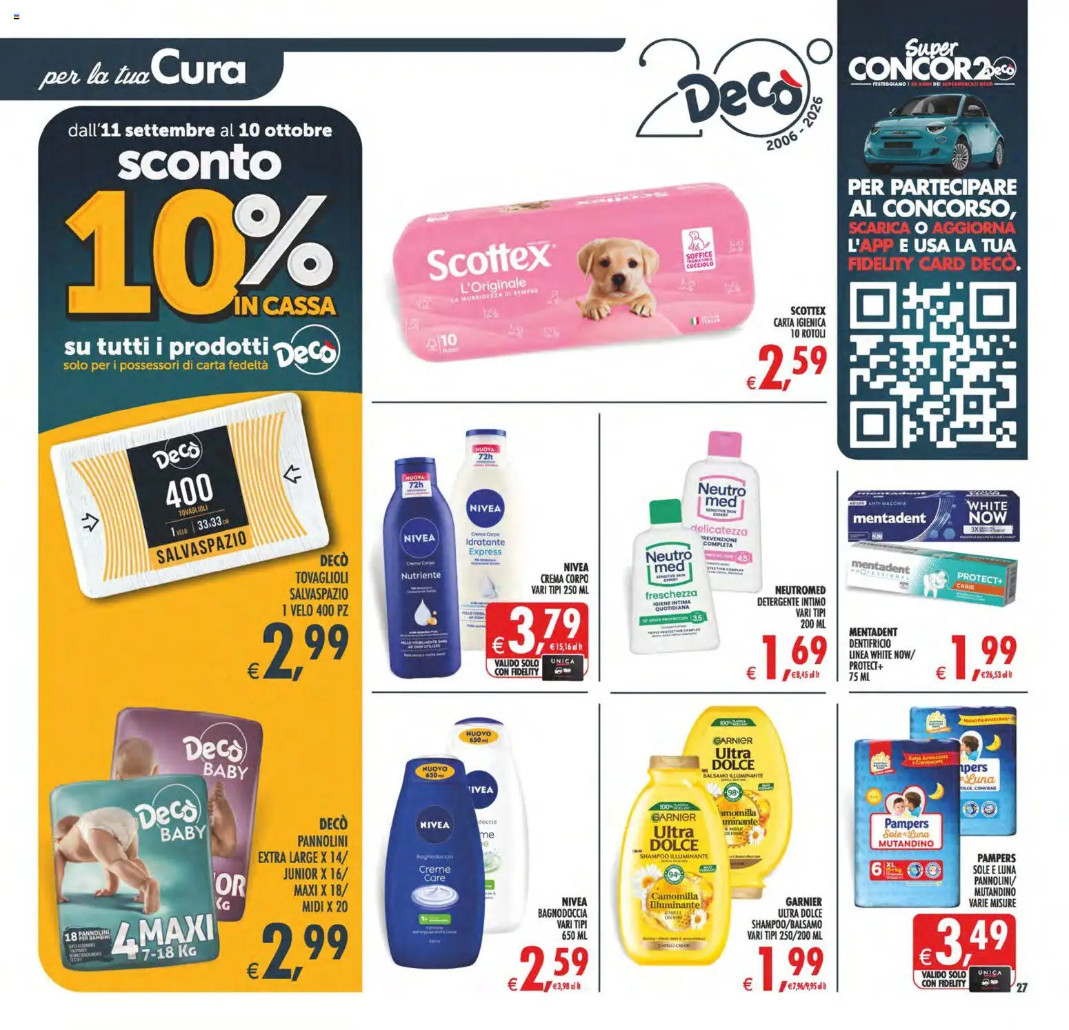Volantino Decò del 22/09/2026 | Pagina: 27 | Prodotti: Balsamo, Crema, Igiene intima, Intimo
