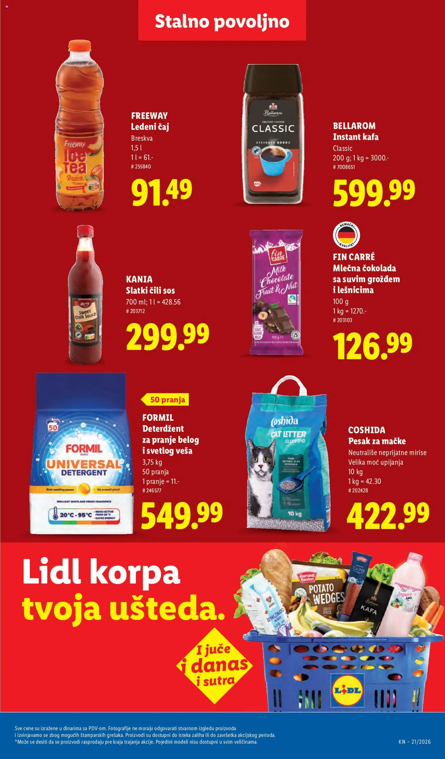 Lidl katalog - važi od 21.05.2026 | Strana: 43 | Proizvode: Instant kafa, Sos, Čokolada, Čaj