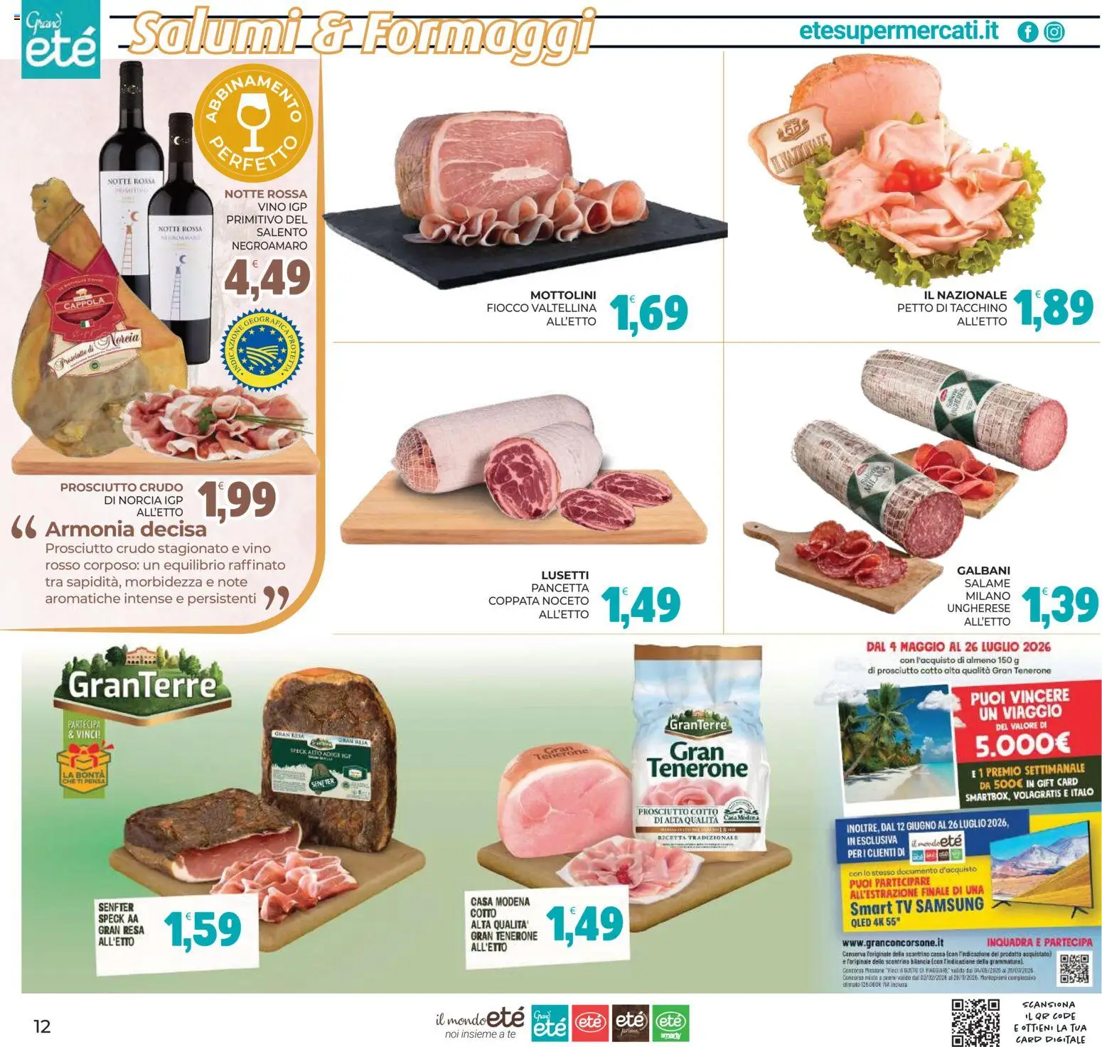 Volantino Eté del 12.06.2026 | Pagina: 12 | Prodotti: Tè, smart TV, TV, Vino rosso