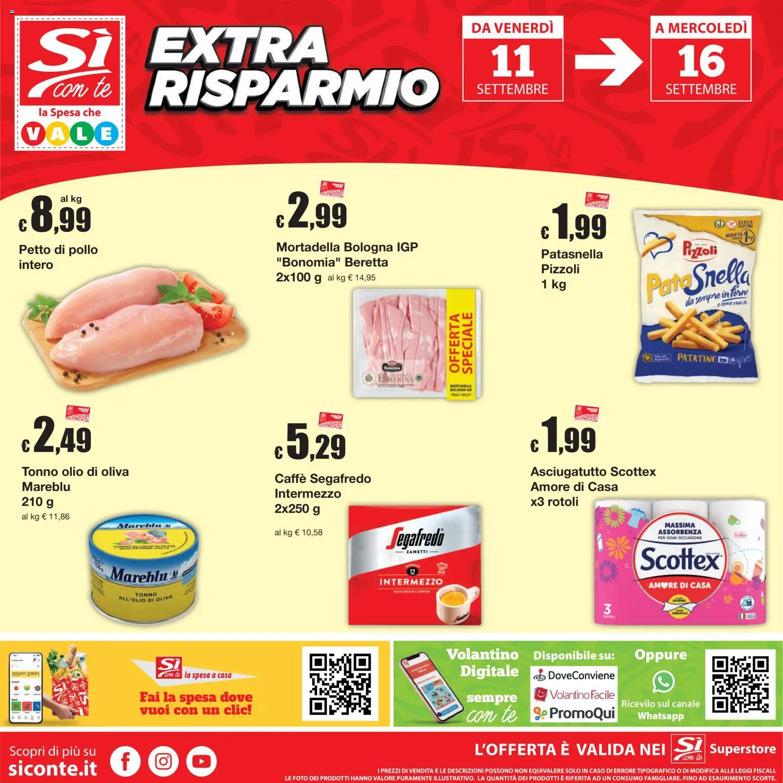 Volantino Sì con Te del 03/09/2026 | Pagina: 24 | Prodotti: Petto di Pollo, Pollo, Olio, Segafredo