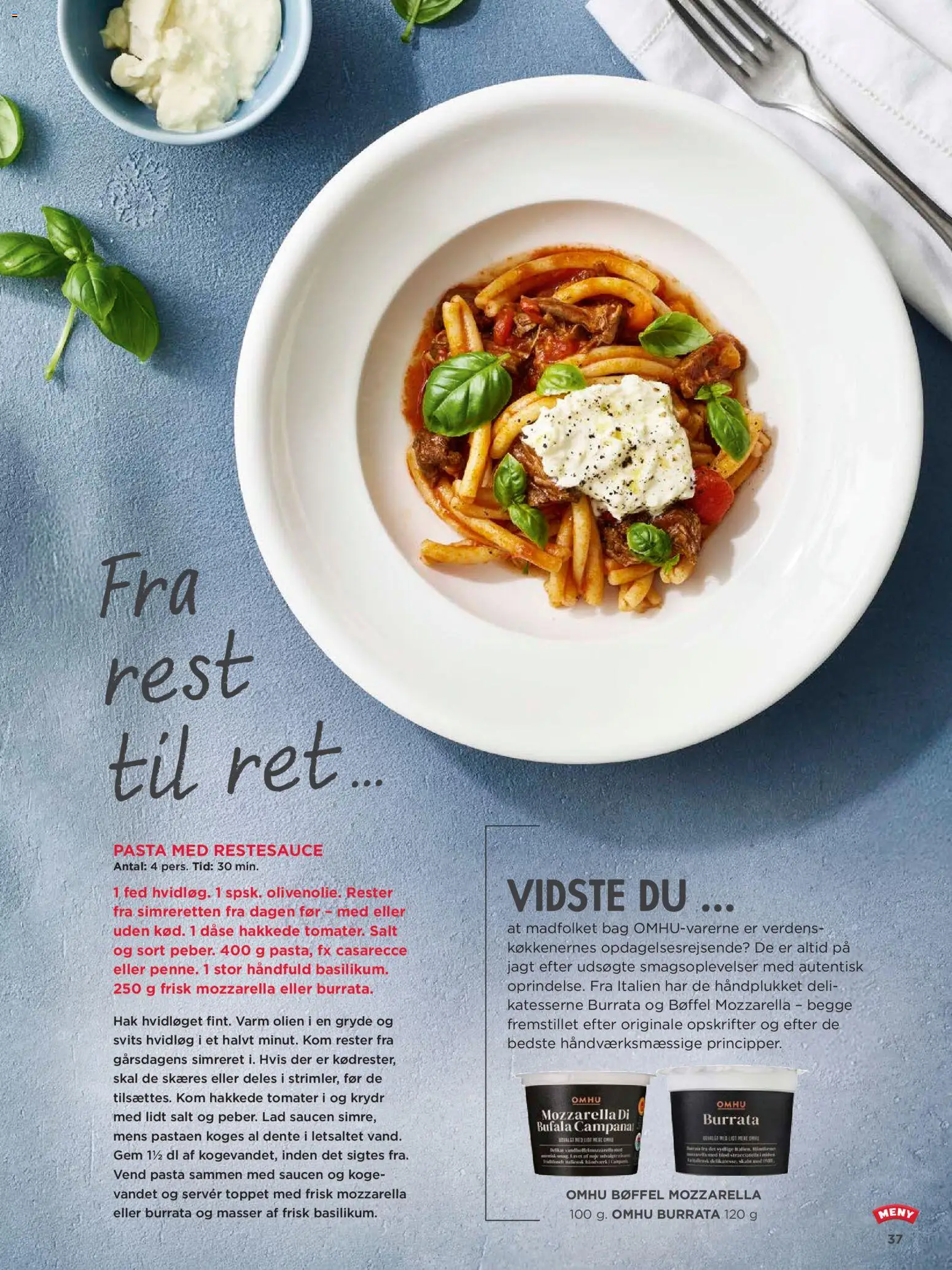 Meny tilbudsavis – gyldig fra 20.03.2026 | Side: 37 | Produkter: Pasta, Hakkede tomater, Hvidløg, Cebola