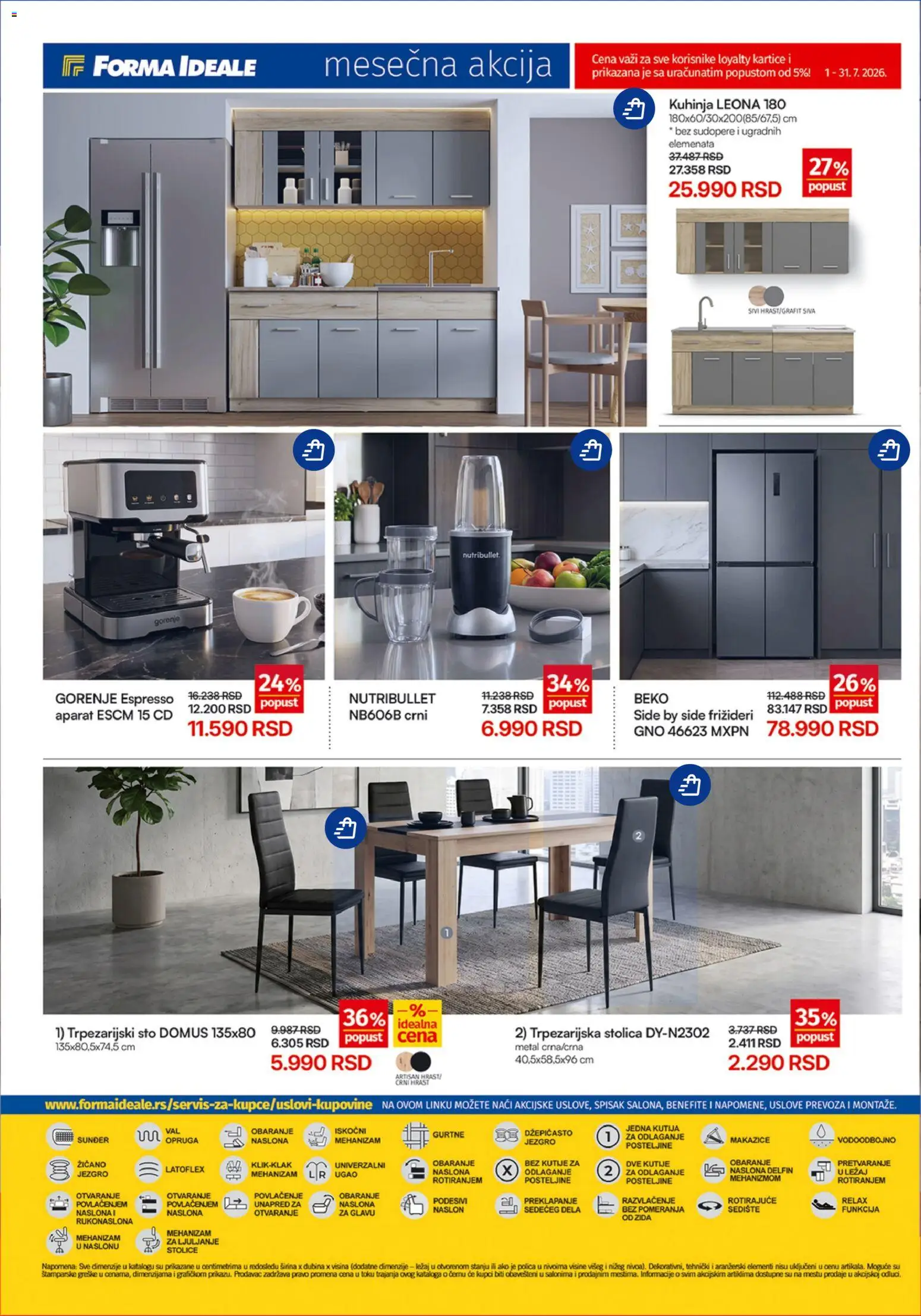 Forma Ideale katalog - važi od 01.07.2026 | Strana: 8 | Proizvode: Sto, Kutija, Trpezarijski sto, Posteljine