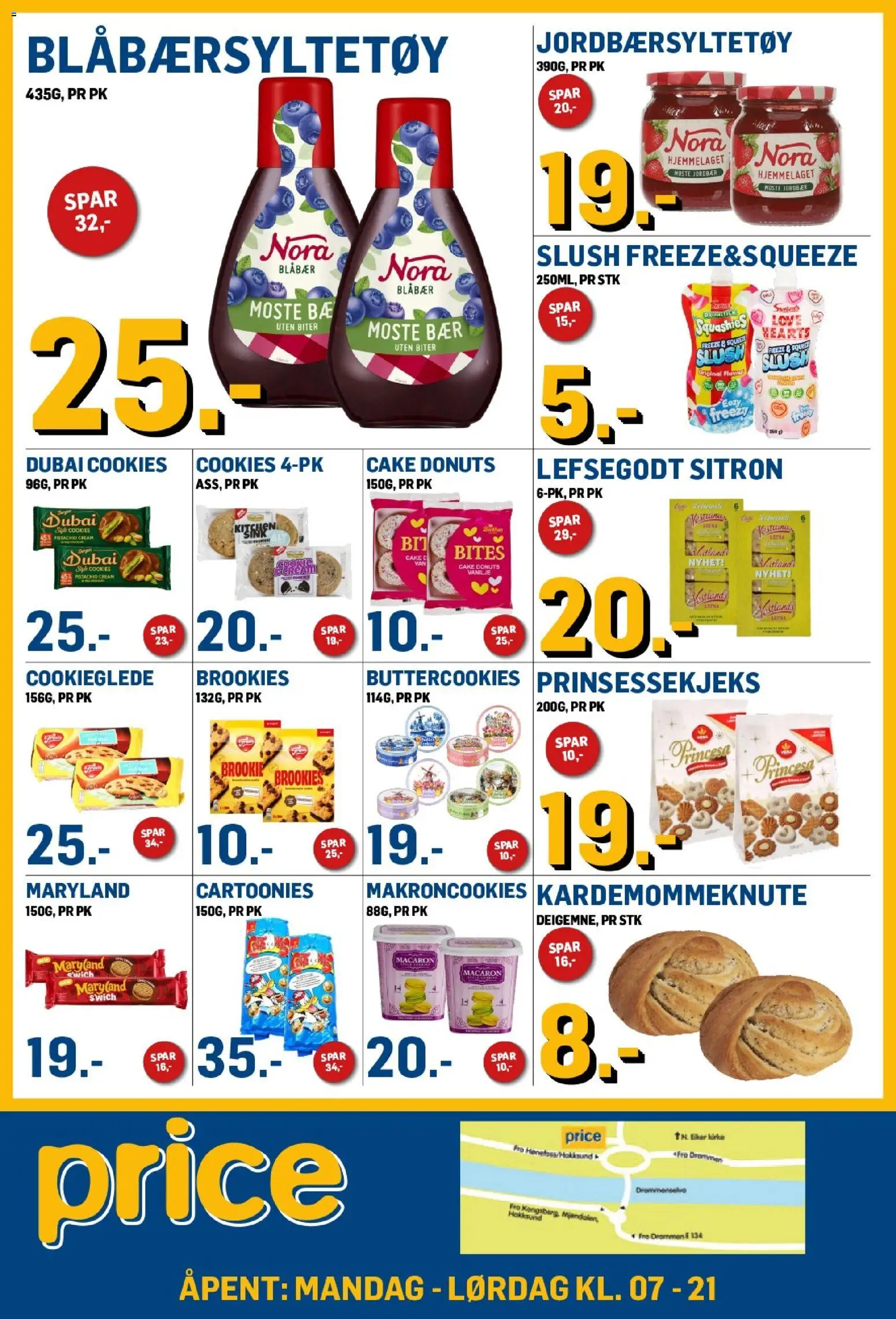{H1} | Side: 2 | Produkter: Jordbær, Blåbær, Donuts, Vanilje