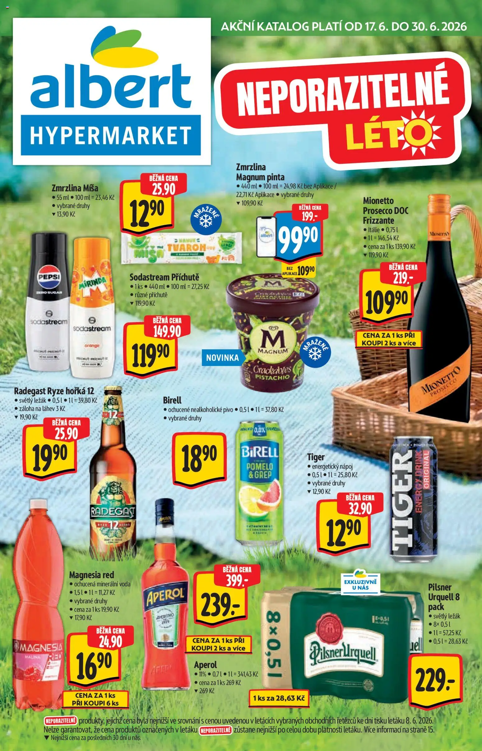 Albert katalog - Hypermarket - Léto od 17.06.2026 | Strana: 1 | Produkty: Tvaroh, Grep, Energetický nápoj, Prosecco DOC