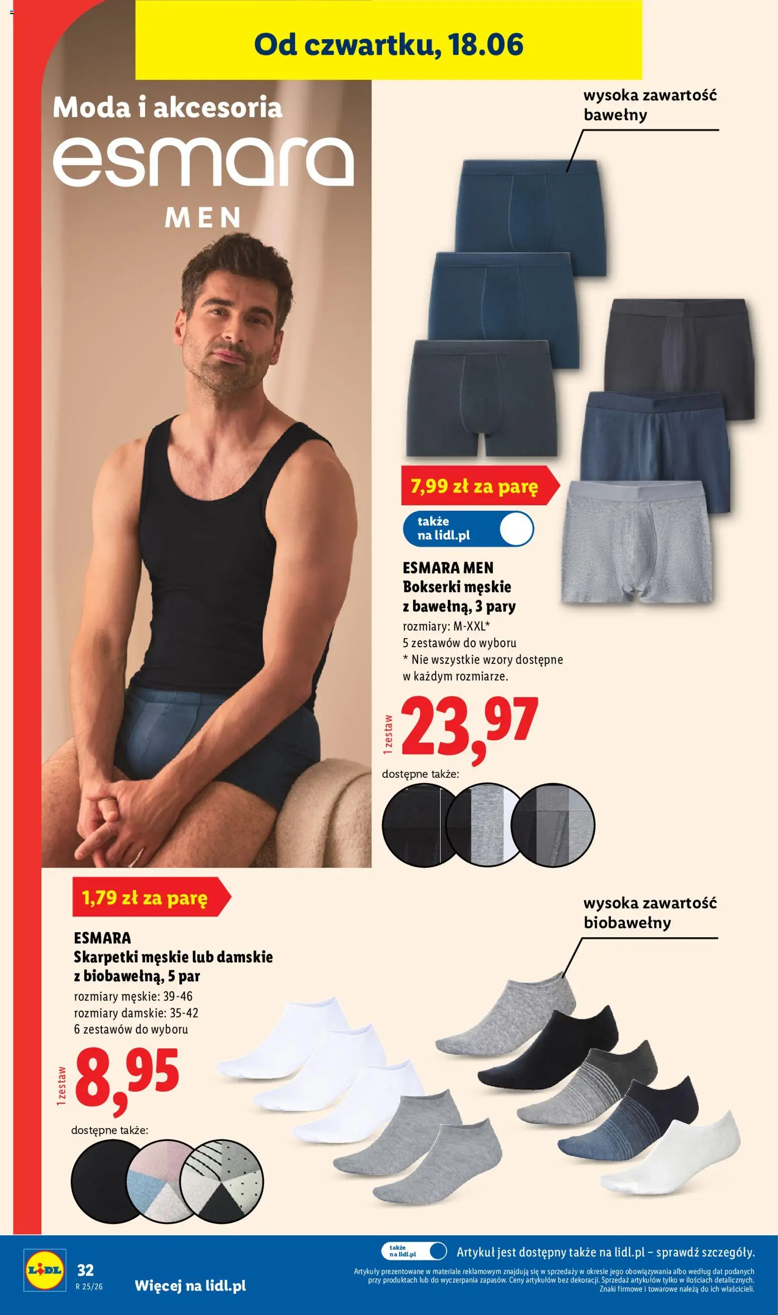 Lidl Katalog od 15.06.2026 | Strona: 38 | Produkty: Bokserki, Skarpetki, Bokserki męskie