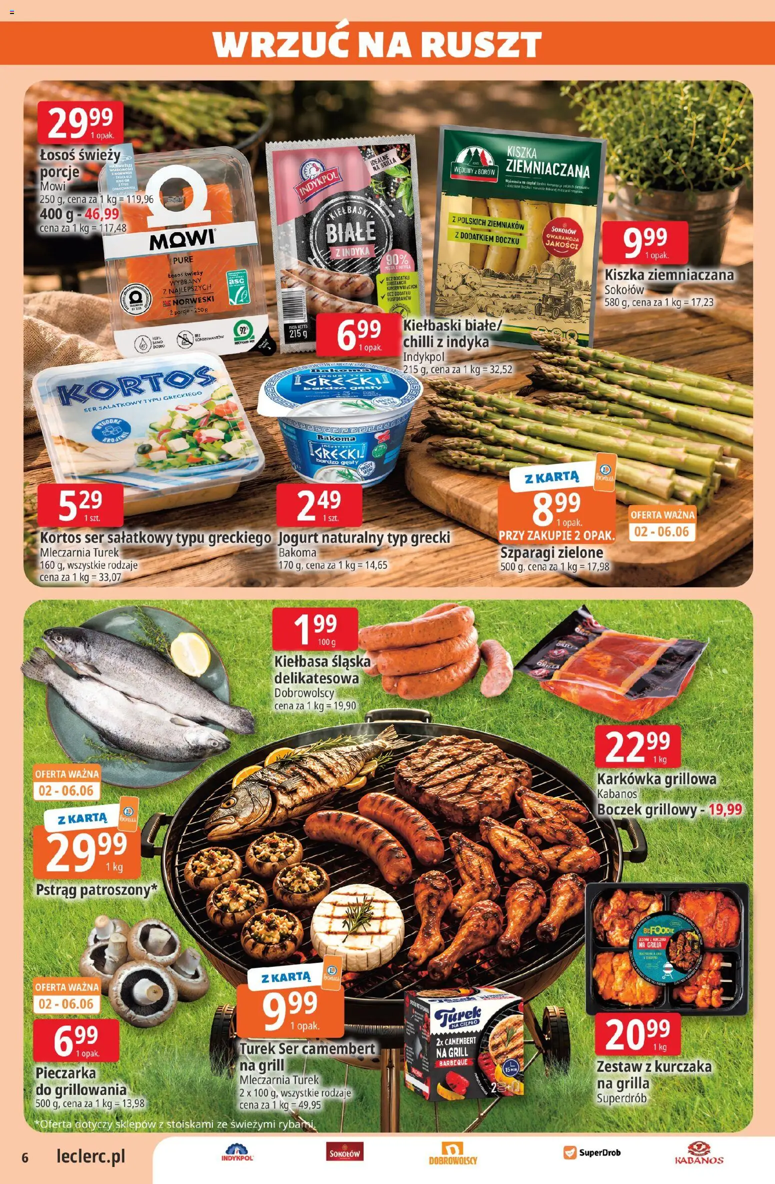 E.Leclerc gazetka - Wrocław od 02.06.2026 | Strona: 6 | Produkty: Kiełbasa, Camembert, Kiełbasa śląska, Wędliny