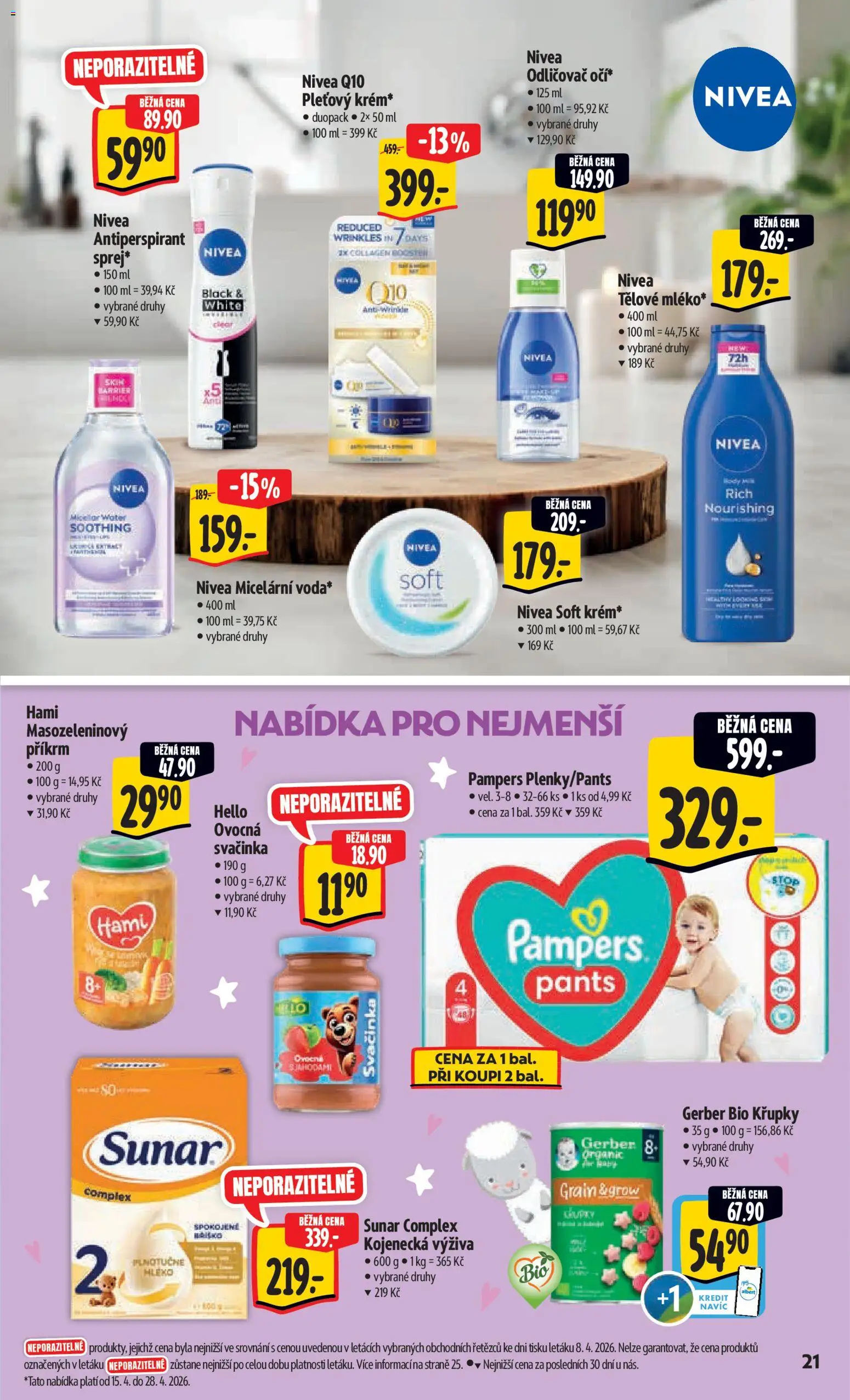 Albert leták - Hypermarket od 15.04.2026 | Strana: 29 | Produkty: Antiperspirant, Sunar, Křupky, Pants