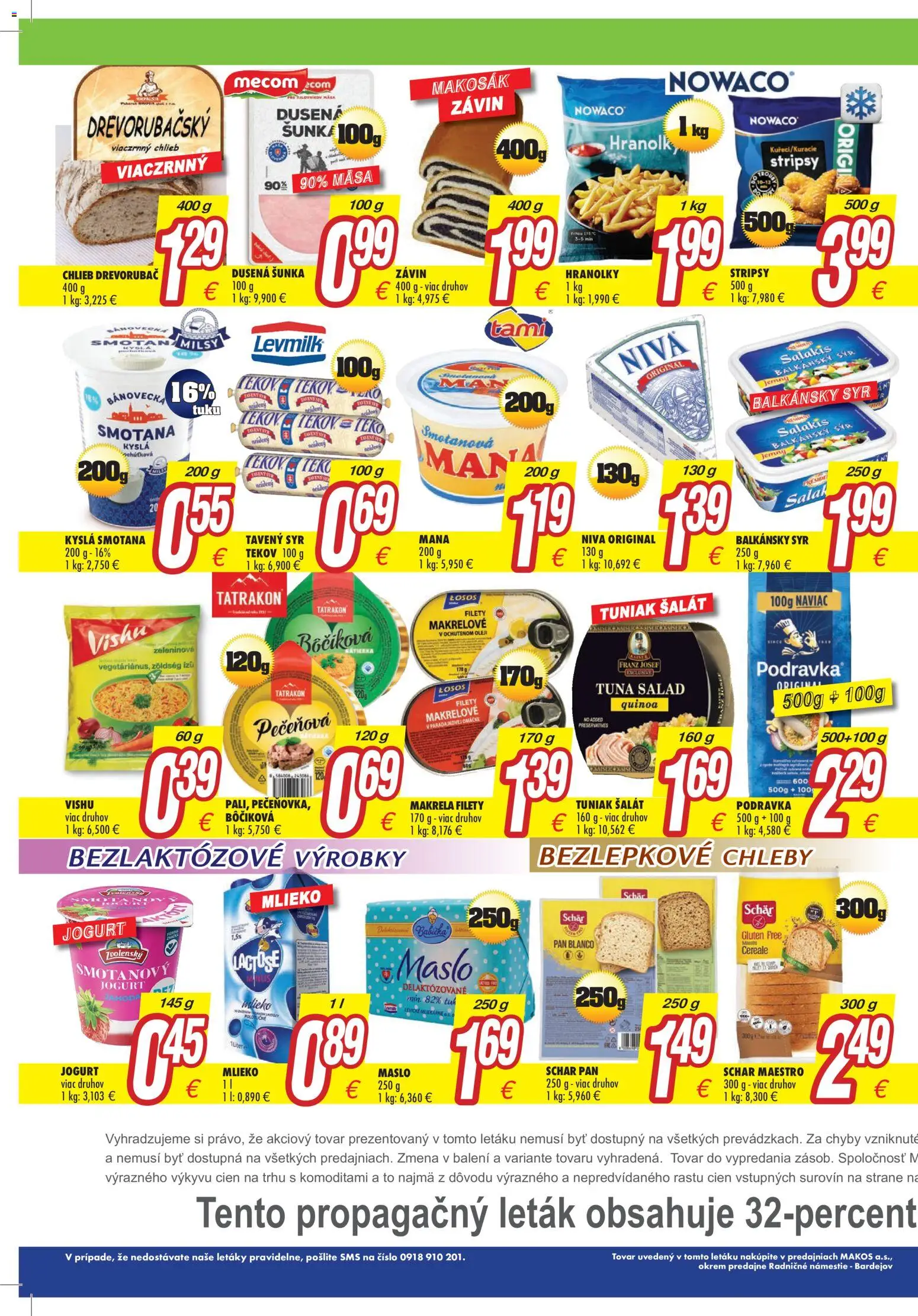 Nové Makos akcie – leták je platný od 07.09.2026 | Strana: 3 | Produkty: Hranolky, Tavený syr, Losos, Šalát