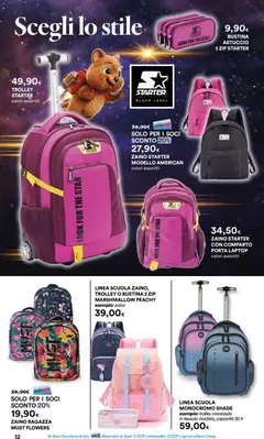 Anteprima del volantino Ipercoop volantino Scuola Lombardia valido a partire dal 27/08/2026 | Pagina: 12 | Prodotti: Porta, Zaino, The, Trolley