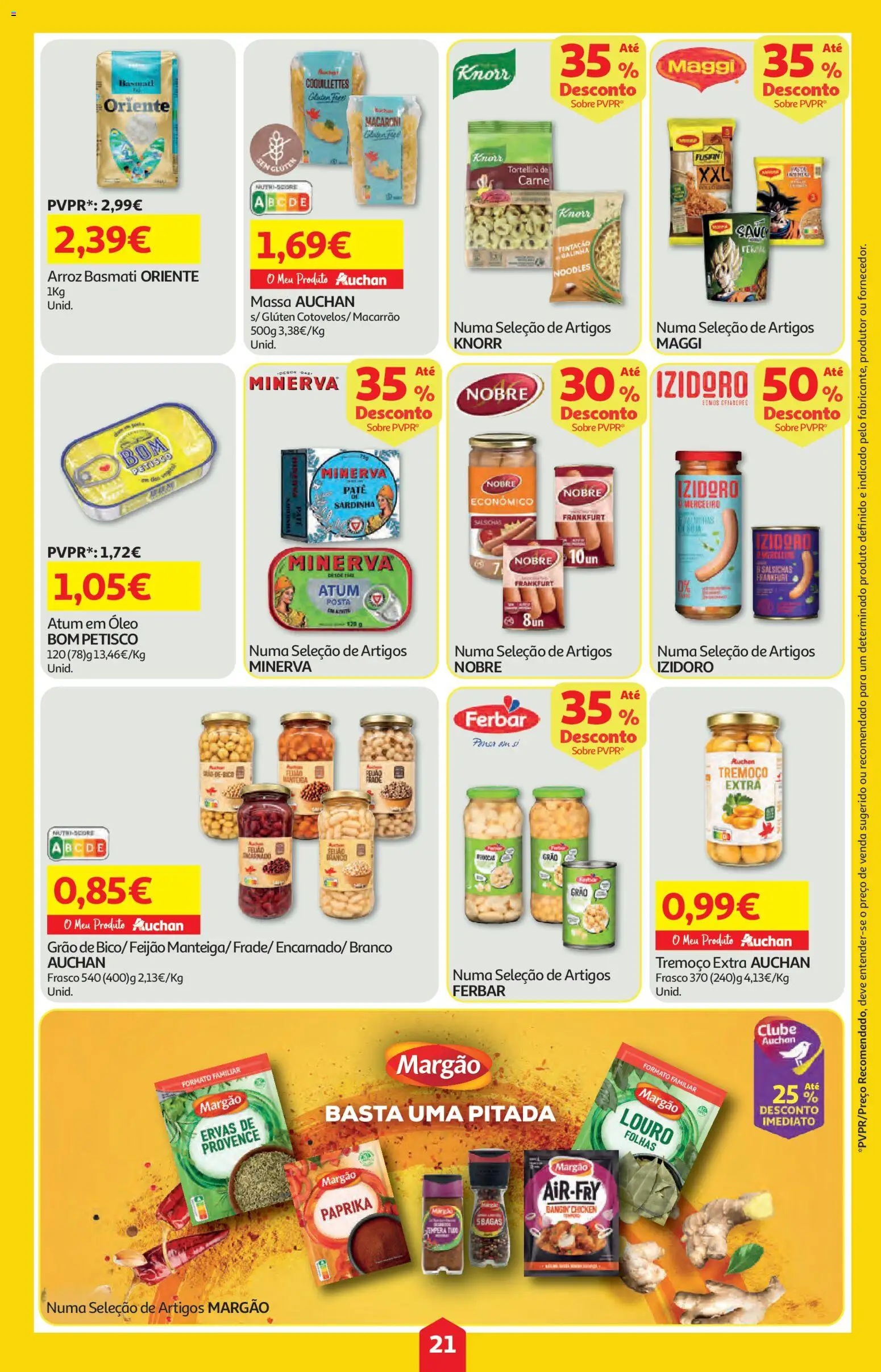 Auchan folheto │ válido de 18.06.2026 | Página: 21 | Produtos: Atum, Louro, Arroz, Macarrão