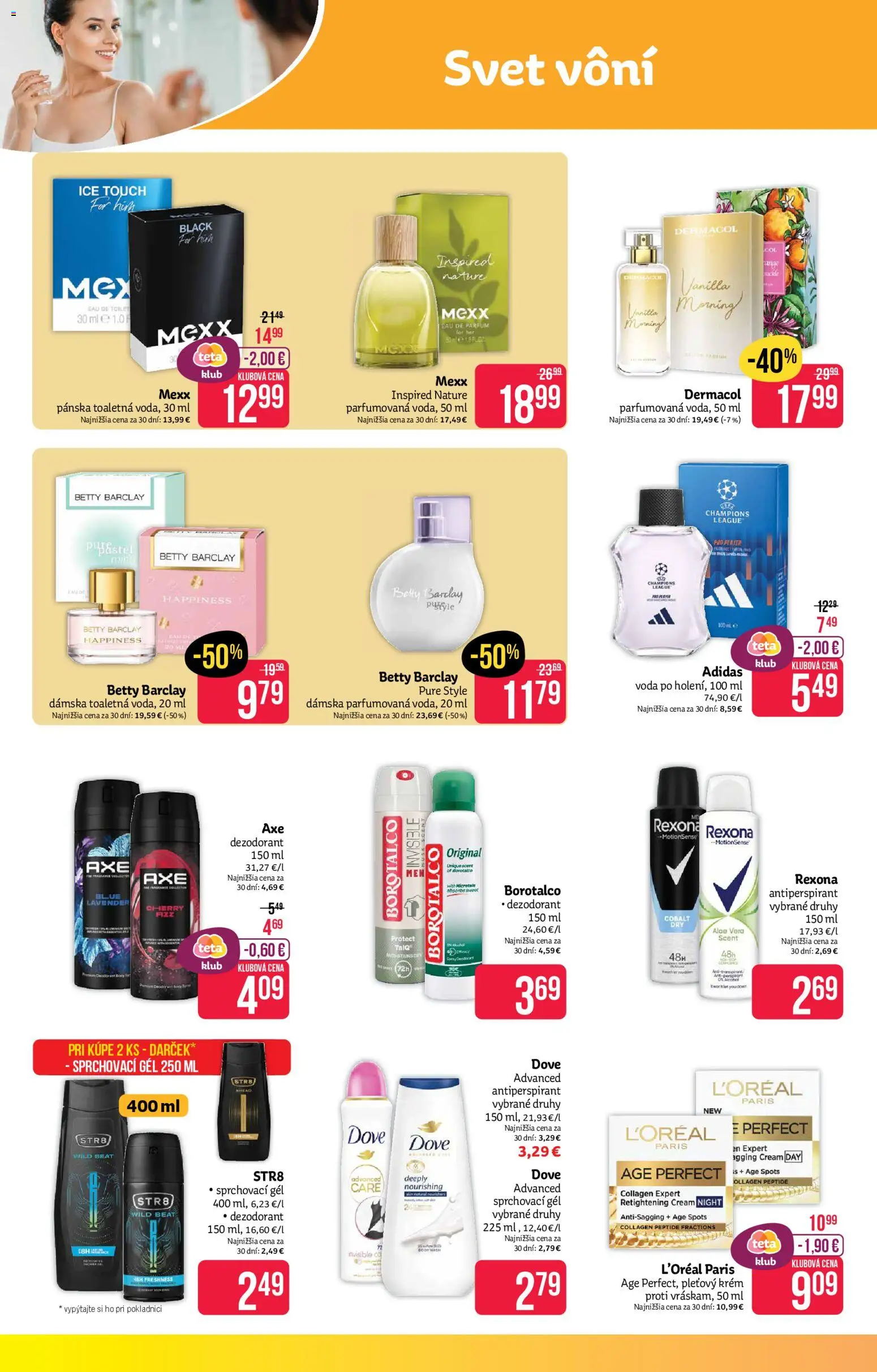 Nové Teta drogerie akcie – leták je platný od 27.04.2026 | Strana: 4 | Produkty: Dezodorant, Krém, Adidas, Voda