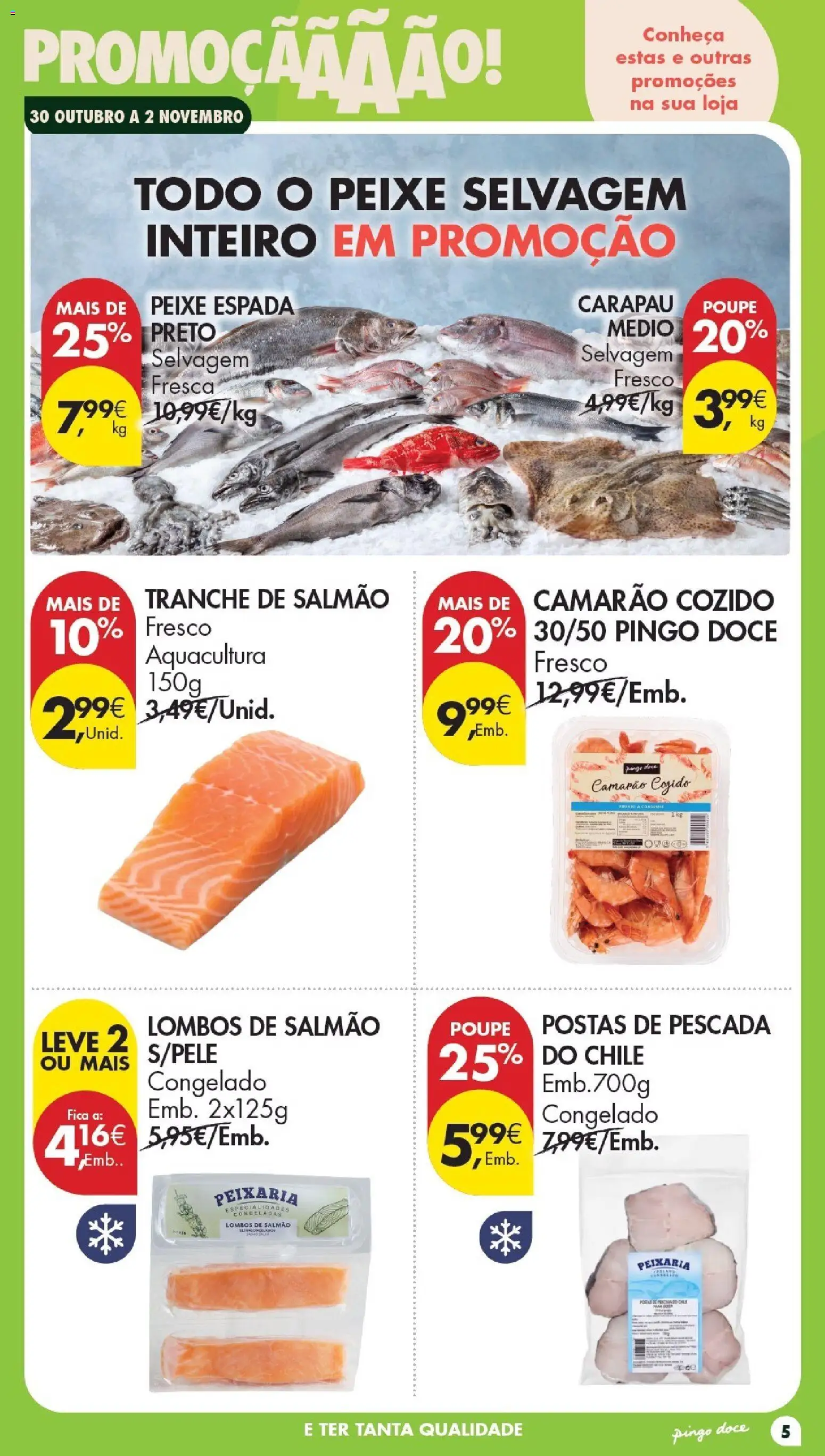 Pingo Doce folheto Poupe Esta Semana Açores │ válido de 30/10/2026 | Página: 5 | Produtos: Pescada, Camarão, Especialidades, Peixe