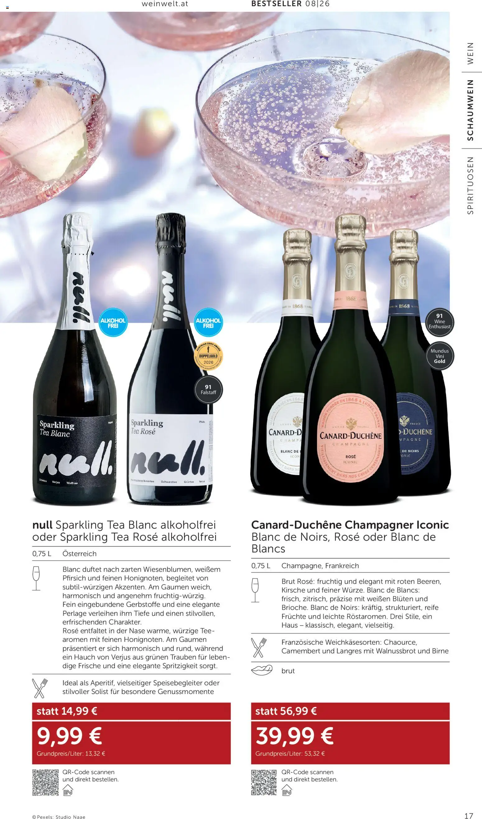 Interspar Wein Welt gültig ab 09.07.2026 | Seite: 17 | Produkte: Pfirsich, Birne, Wein, Tee