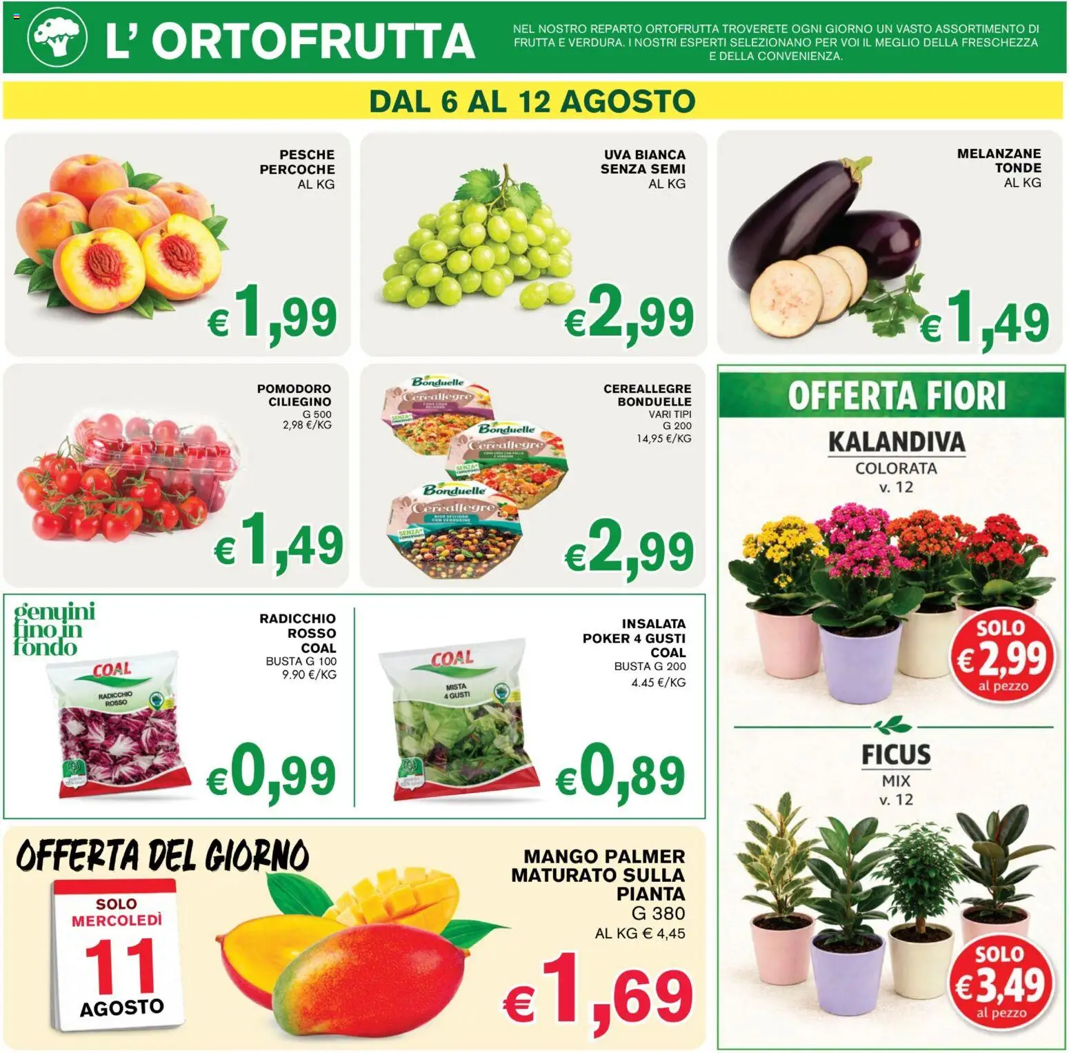 Volantino Coal del 30/07/2026 | Pagina: 3 | Prodotti: Frutta, Pomodoro, Uva, Fiori