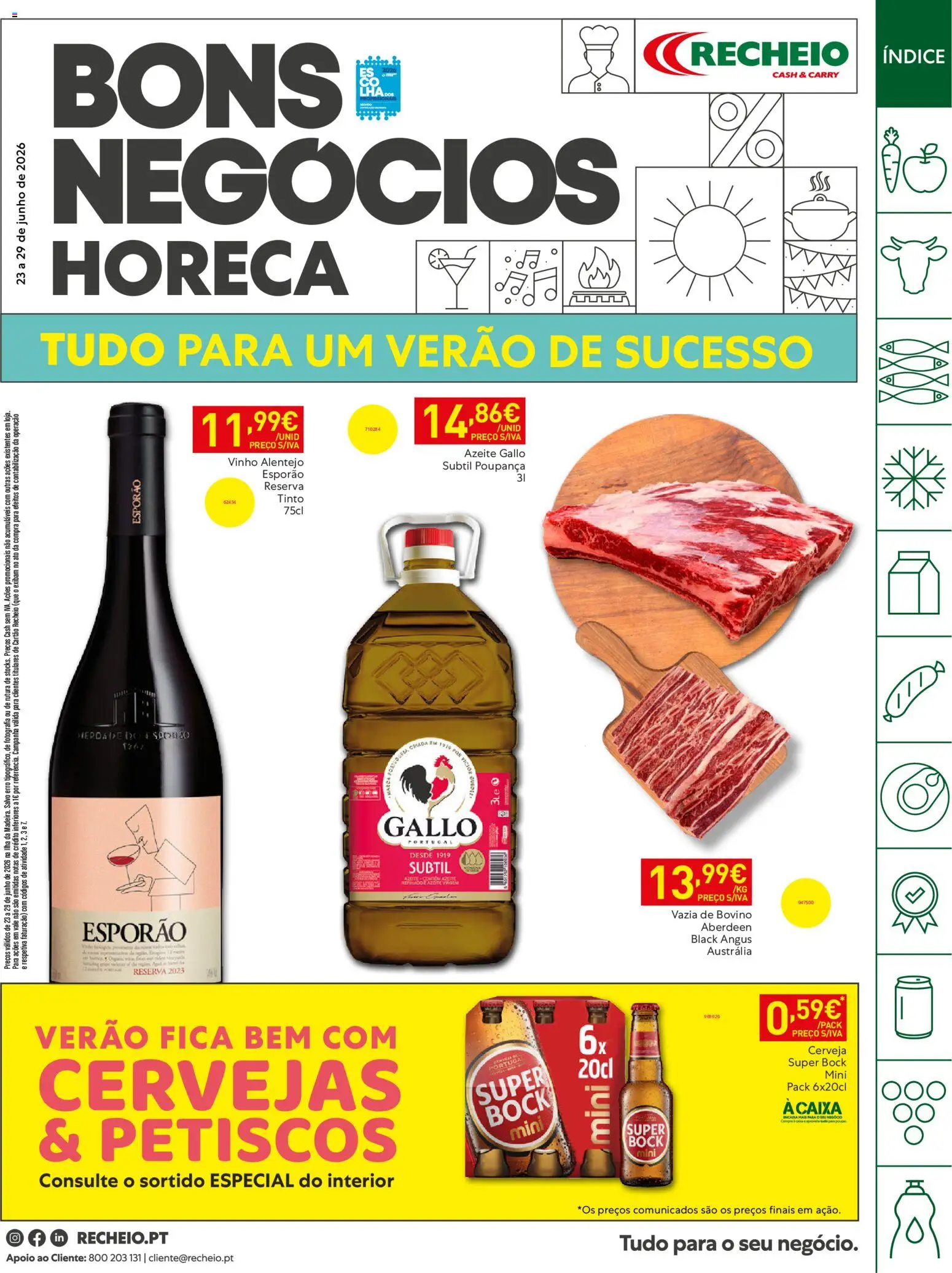 Recheio Horeca Madeira │ válido de 23/06/2026 | Página: 1 | Produtos: Azeite, Super bock, Vinho, Cerveja