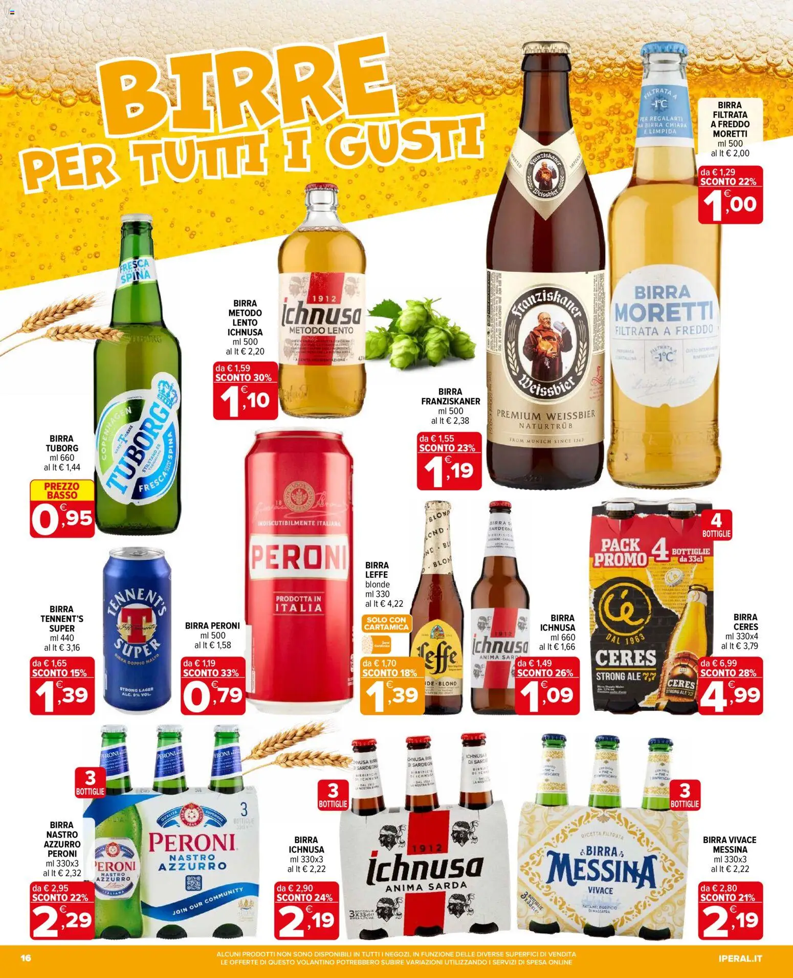Volantino Iperal del 06.05.2026 | Pagina: 16 | Prodotti: Tennent's, Birra, Ceres