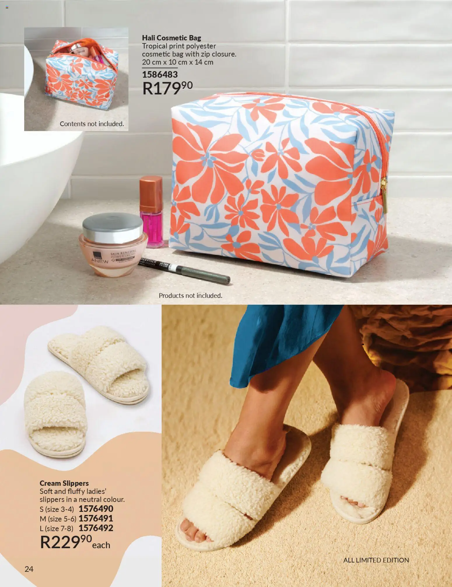New Avon catalogue – valid from 01.04.2026 | Page: 24 | Products: Slippers, Bag, Cream