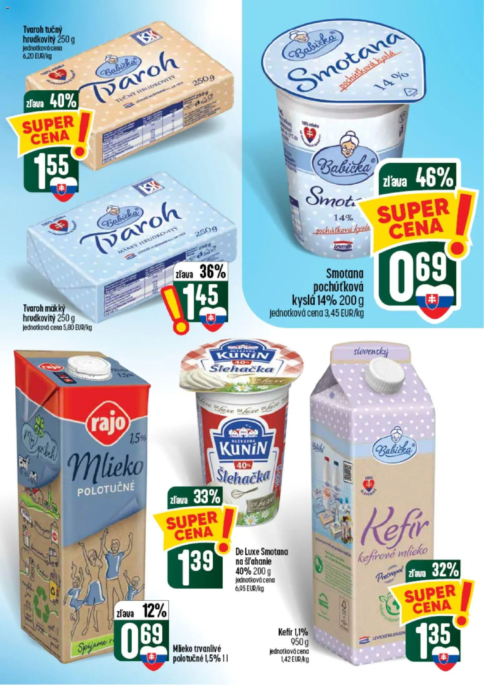Nové COOP Jednota akcie – leták je platný od 10.09.2026 | Strana: 23 | Produkty: Mlieko, Tvaroh, Tvaroh tučný, Kefírové mlieko